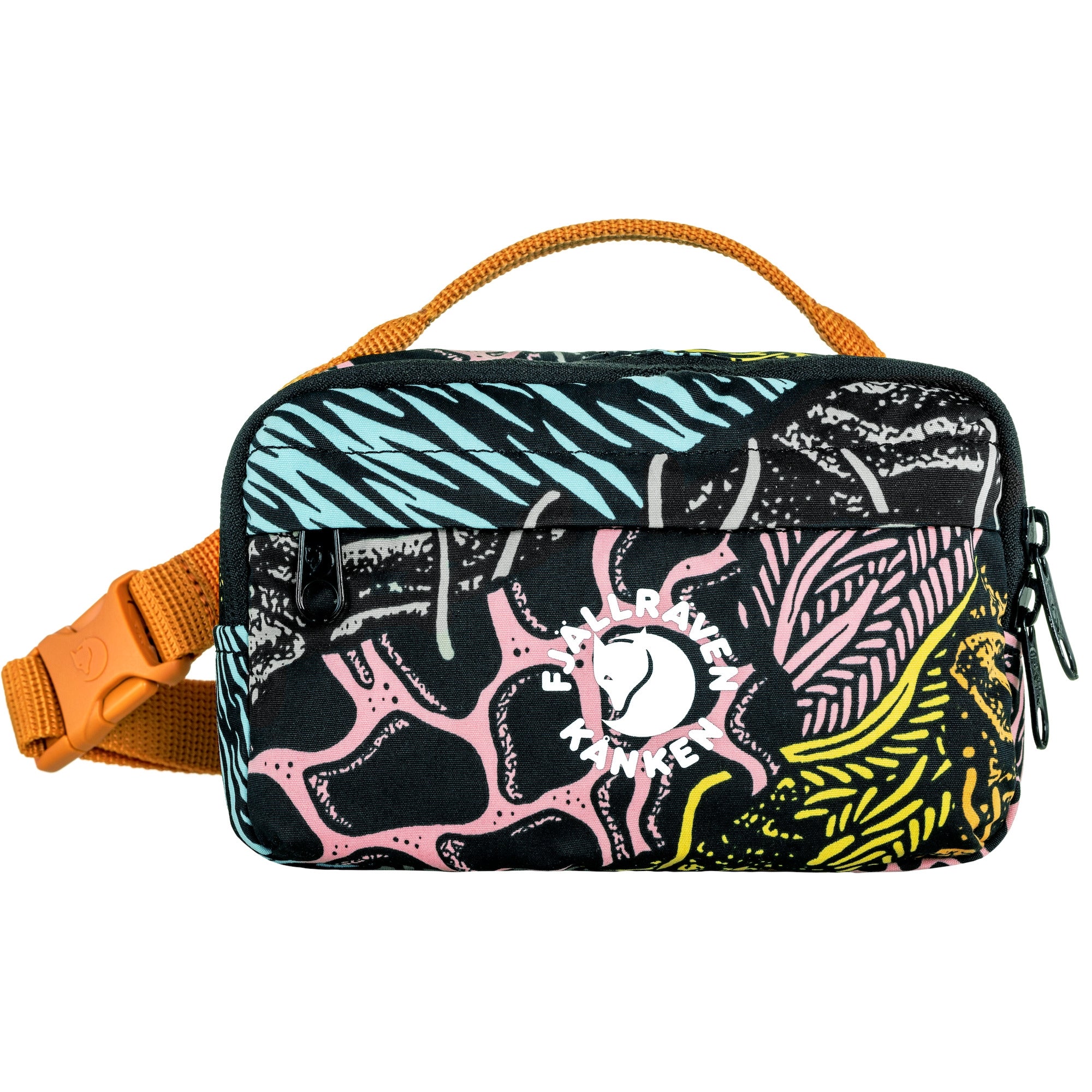 Fjallraven Kanken Art Hip Pack - Waterproof Waist Bag for Travel, Hiking & Daily Use - Woodlands Print - Compact & Lightweight Fanny Pack for Men & Women