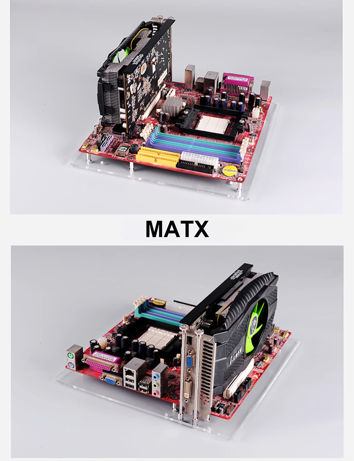 Transparent Acrylic Open Frame Computer Case Stand - DIY ATX Motherboard Base for Custom PC Builds | Perfect for Gaming Rigs, Workstations & Home Office Setups