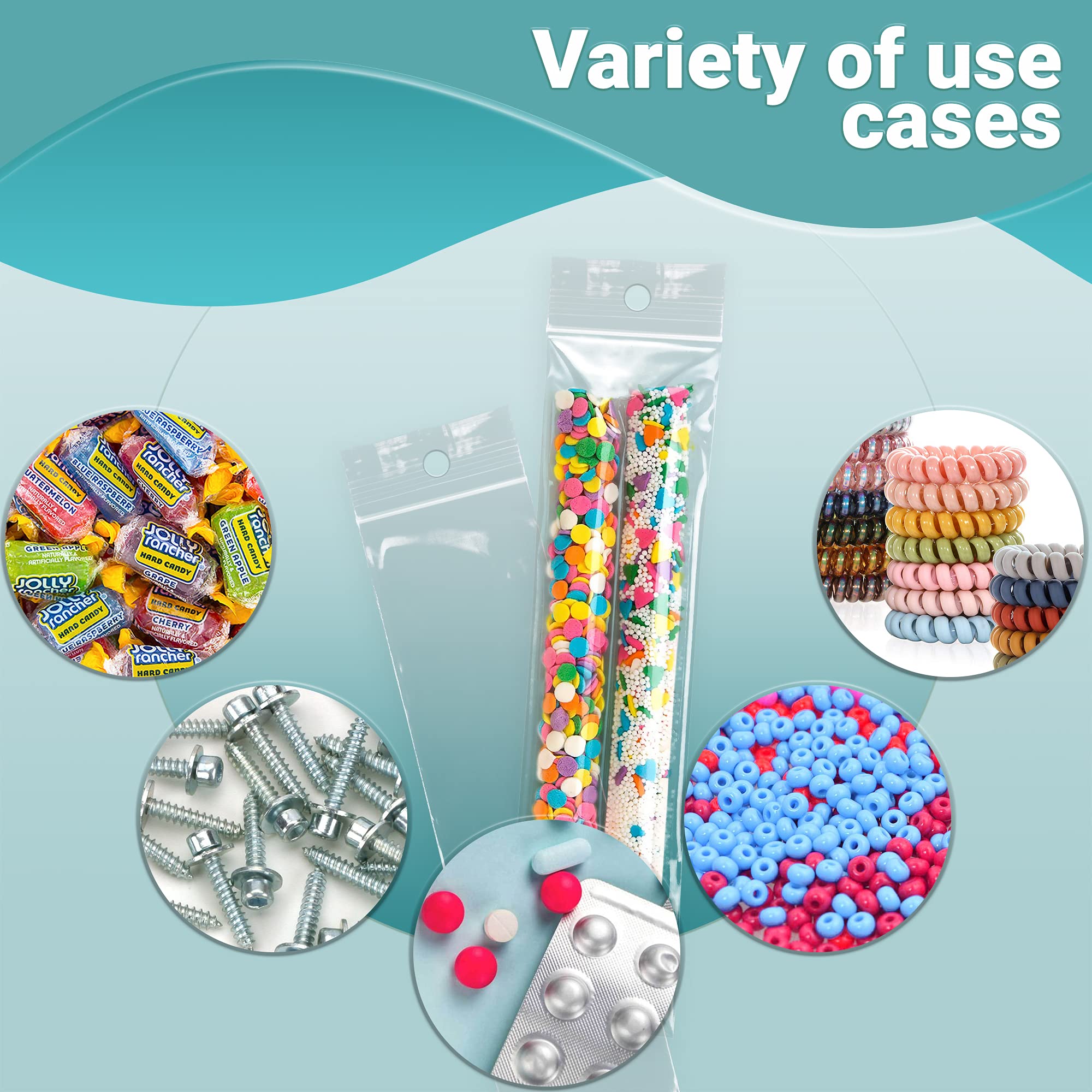1000 Pack Clear Reclosable Zipper Bags 2