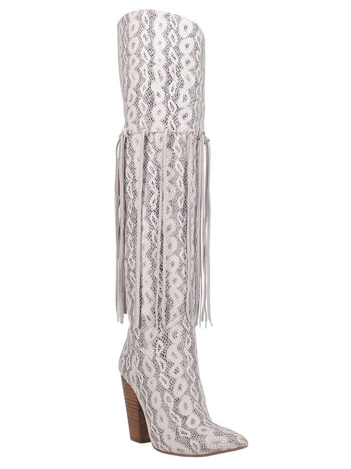 Dingo DI706 Women's Kitty Kat Boots - White Western Cowgirl Boots for Country Dancing & Casual Wear
