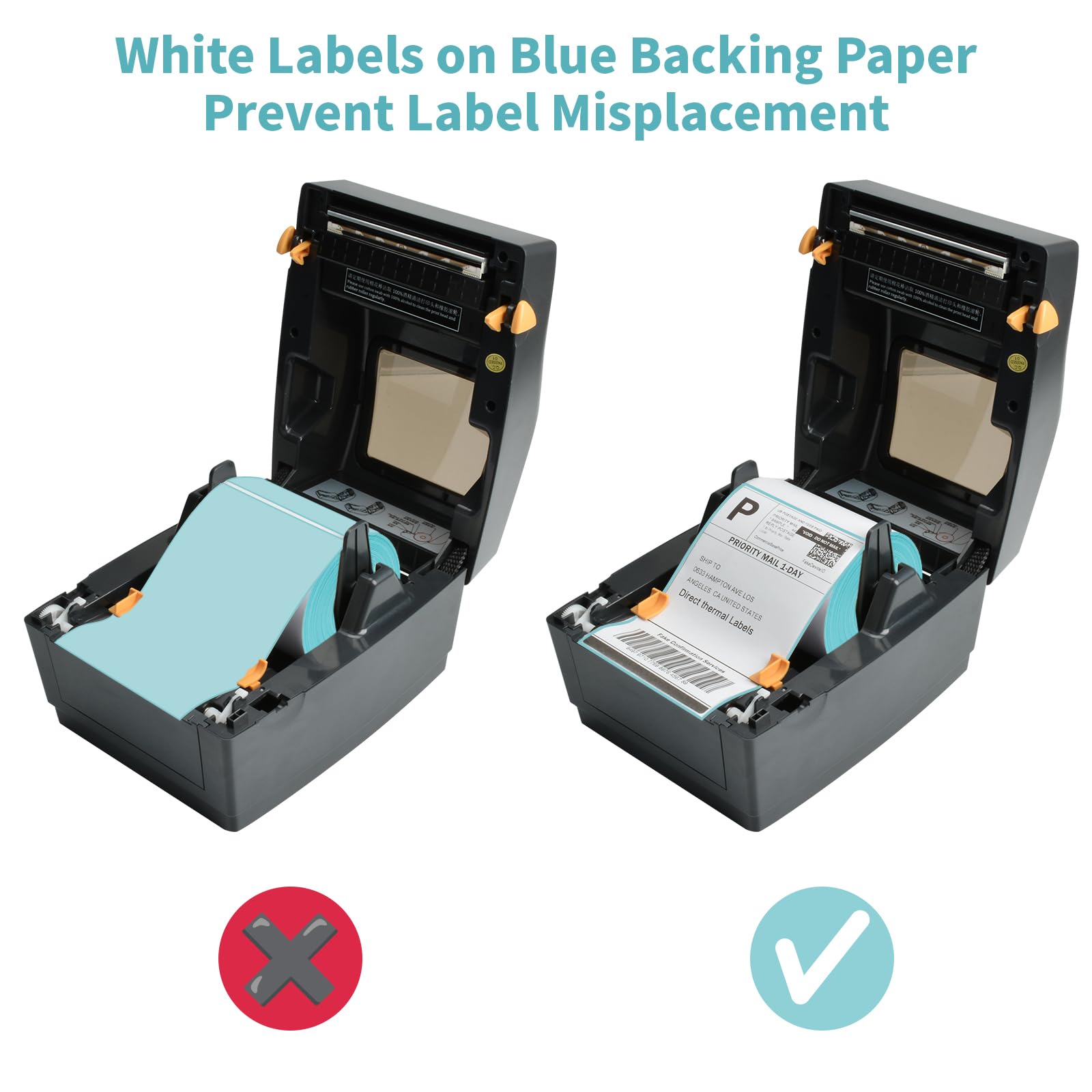 FungLam 2 Rolls 4x6 Direct Thermal Printer Labels - 500 Shipping Labels Compatible with Zebra & Rollo Label Printers | Perforated Postage Thermal Labels with Permanent Adhesive (250 Labels/Roll) - Ideal for E-commerce Shipping, Package Labeling & Logistics