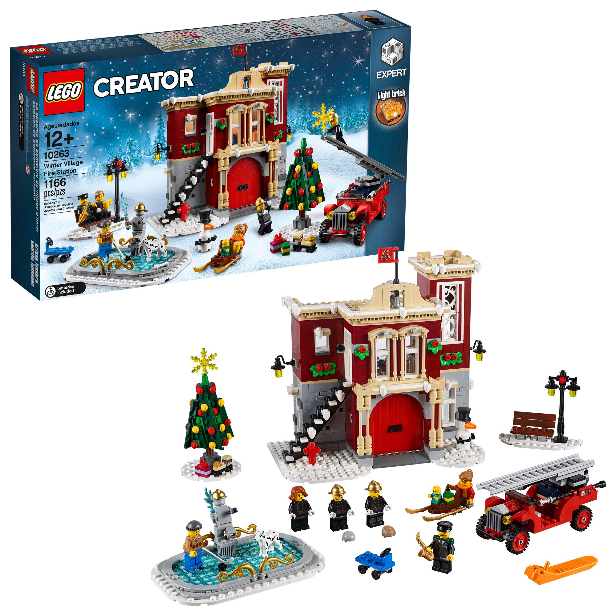 LEGO Creator Expert Winter Village Fire Station 10263 Building Kit (1166 Pieces) - Holiday Christmas Village Display & Winter Wonderland Collection