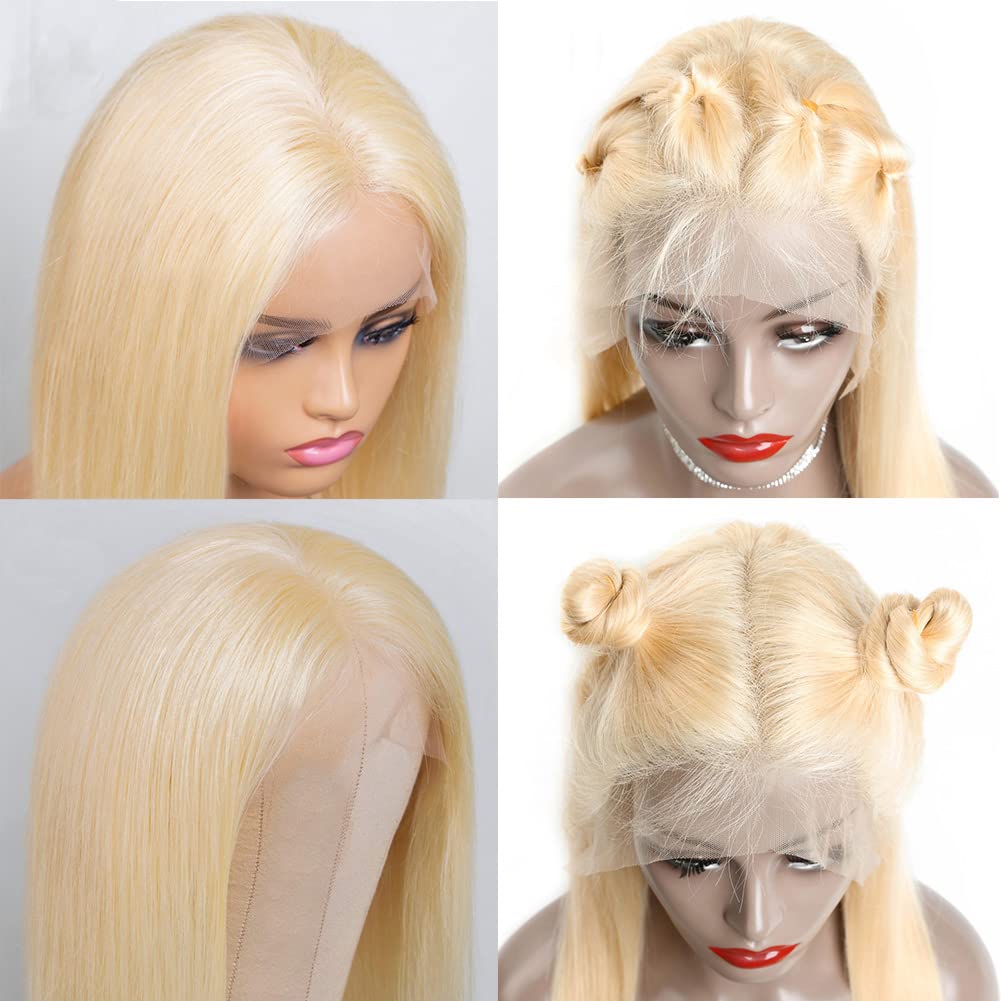 13x4 Transparent Lace Front Wig Human Hair 613 Blonde HD Lace Frontal Wig for Black Women | Brazilian Virgin Human Hair | Pre-Plucked with Baby Hair | Natural Hairline | 180% Density | 30 Inch | Perfect for Daily Wear, Parties, Weddings & Special Occasions