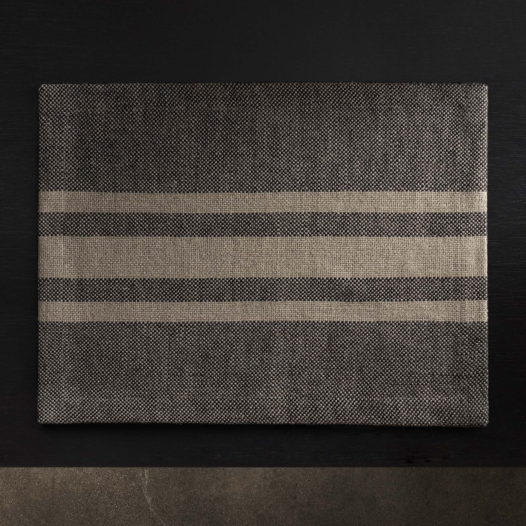 Premium Heavyweight Triple Stripe Placemat Set - Black & Beige - Durable & Stylish Table Setting for Dining, Kitchen, and Party Decor