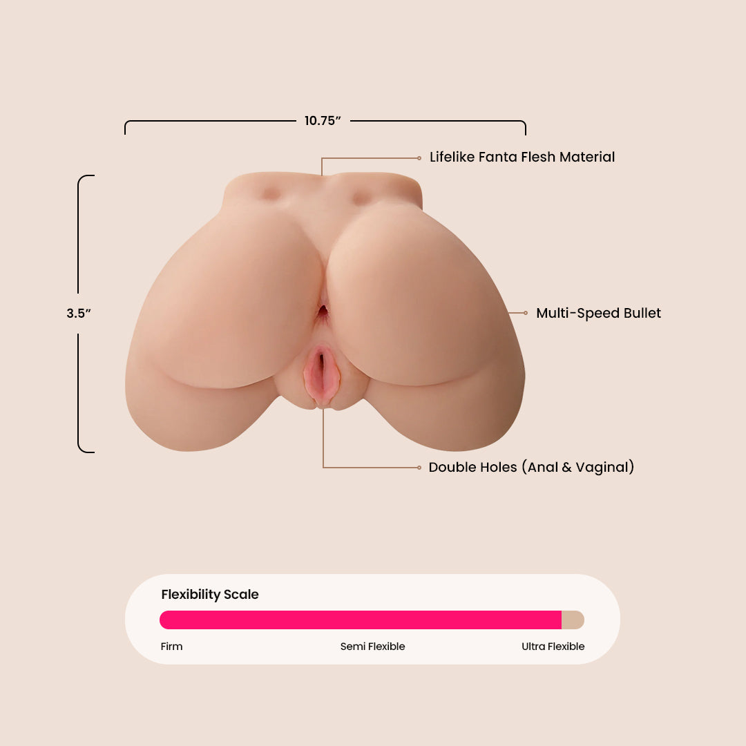 Realistic Double Hole Vibrating Masturbator for Men - Pipedream Extreme Toyz | Enhance Solo Pleasure & Sensual Exploration
