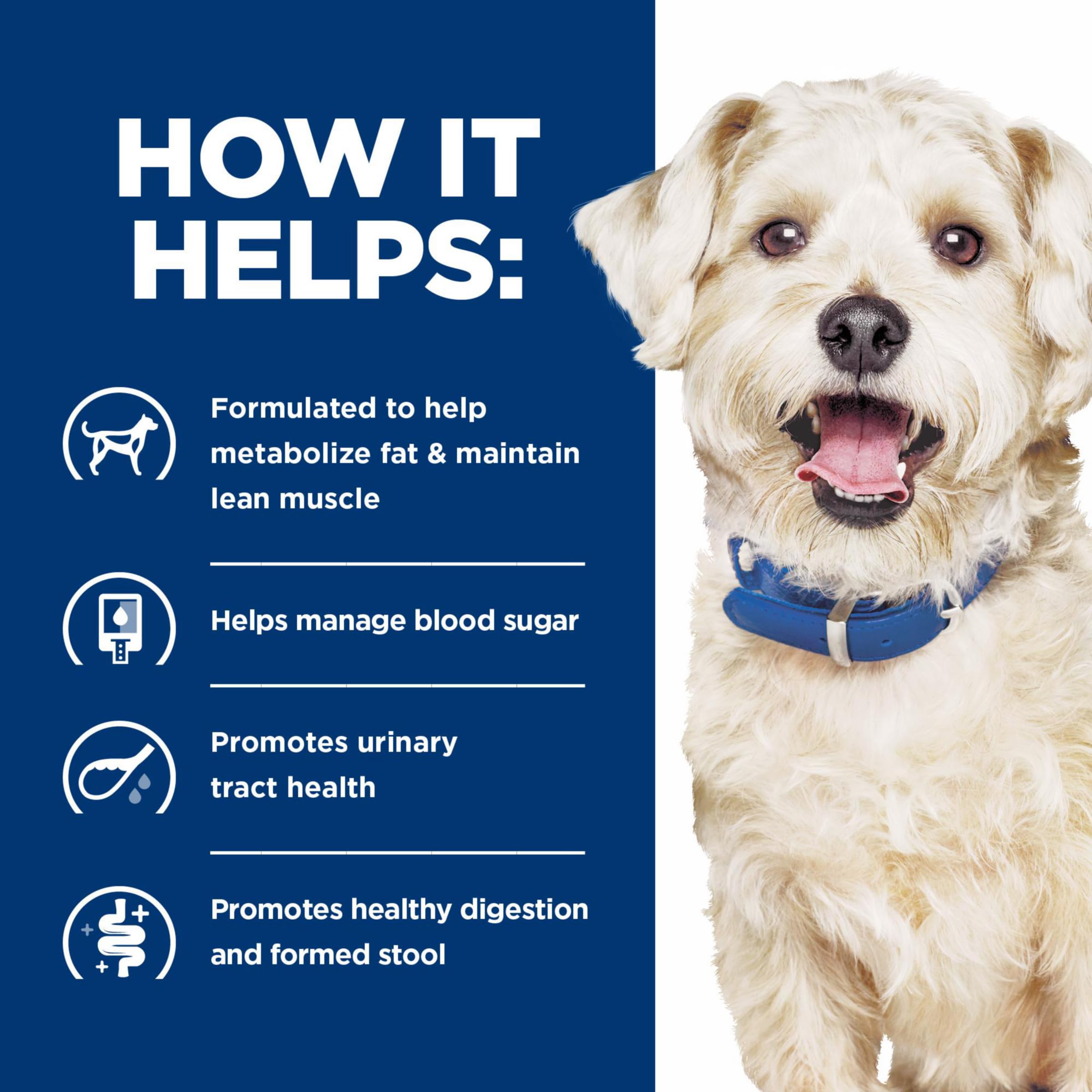 Hill's Prescription Diet w/d Multi-Benefit Digestive Weight Glucose Urinary Management Dry Dog Food - Chicken Flavor Vet Recommended Diet 17.6 lb Bag for Dogs with Diabetes Weight Issues & Digestive Problems - Perfect for Meal Management and Veterinary Nutritional Support