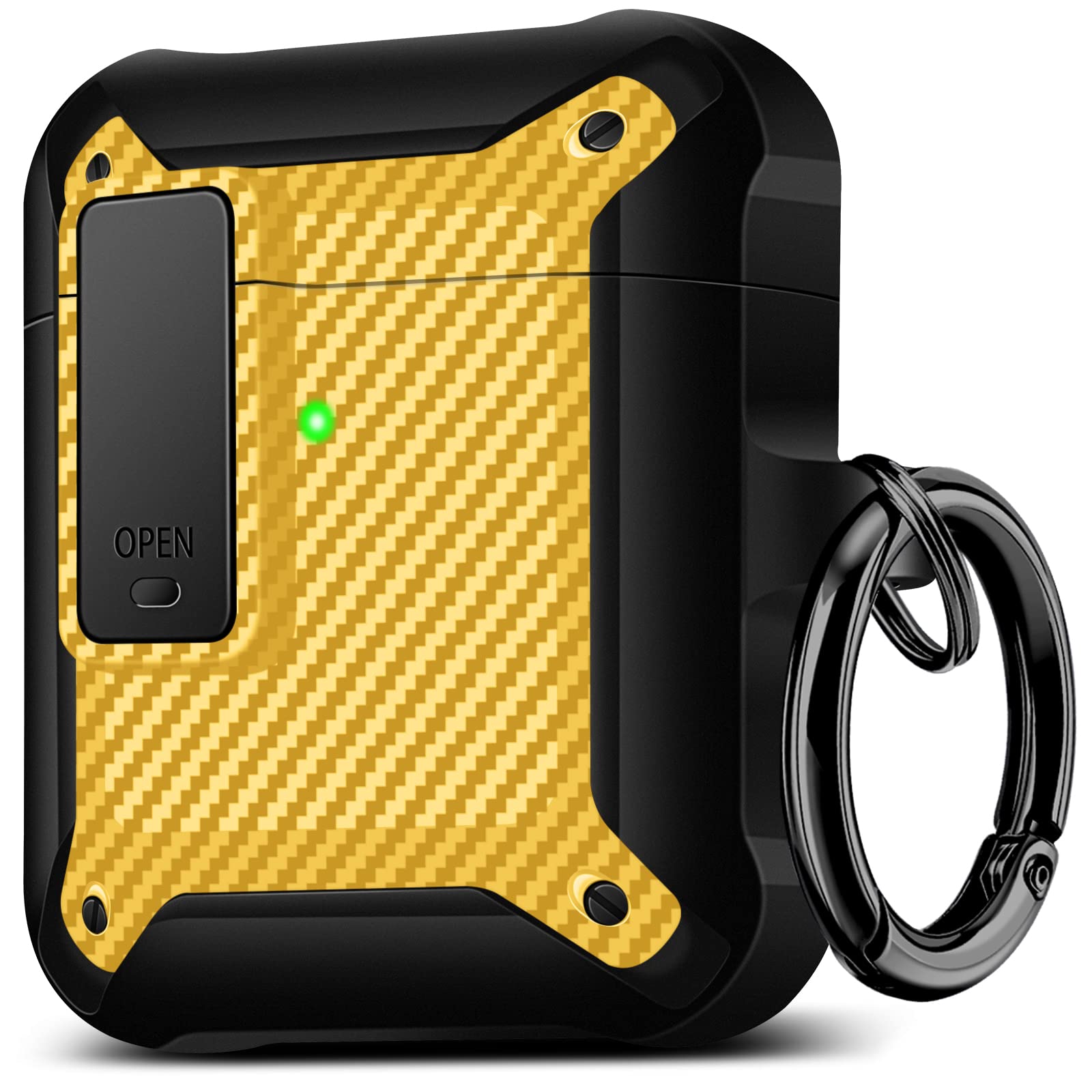 Military Armor AirPods Case for AirPods 1/2 - Secure Lock Protective Cover for Men & Women - Gym & Travel Use
