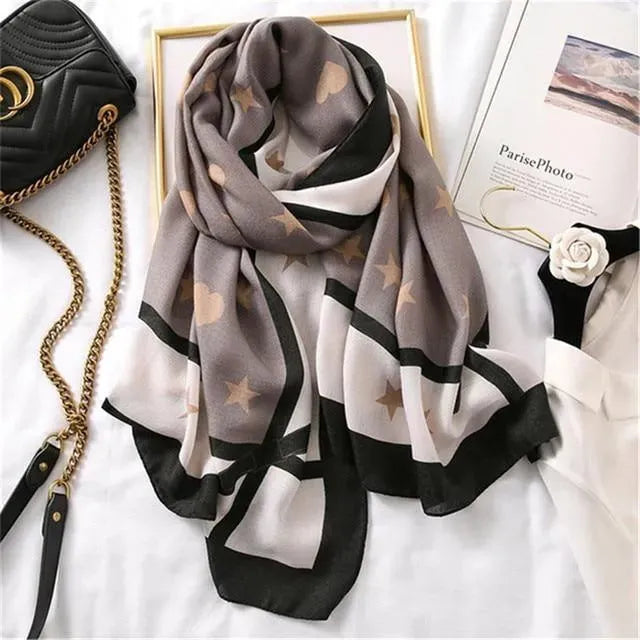Luxury Striped Scarves for Women - Soft Cashmere & Silk Fashion Scarves - Perfect for Winter, Fall, and Elegant Outfits