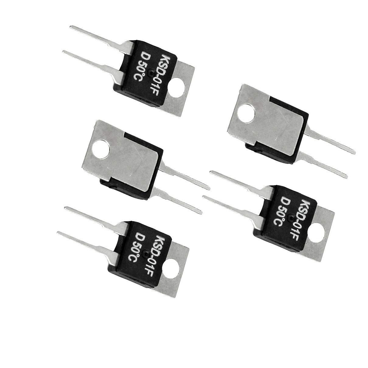 5-Pack 50°C NC Temperature Switch Thermostat KSD-01F - 1.5A 250VAC/24VDC with Accessories | HVAC, Refrigerator & Appliance Temperature Control | Home & Industrial Use