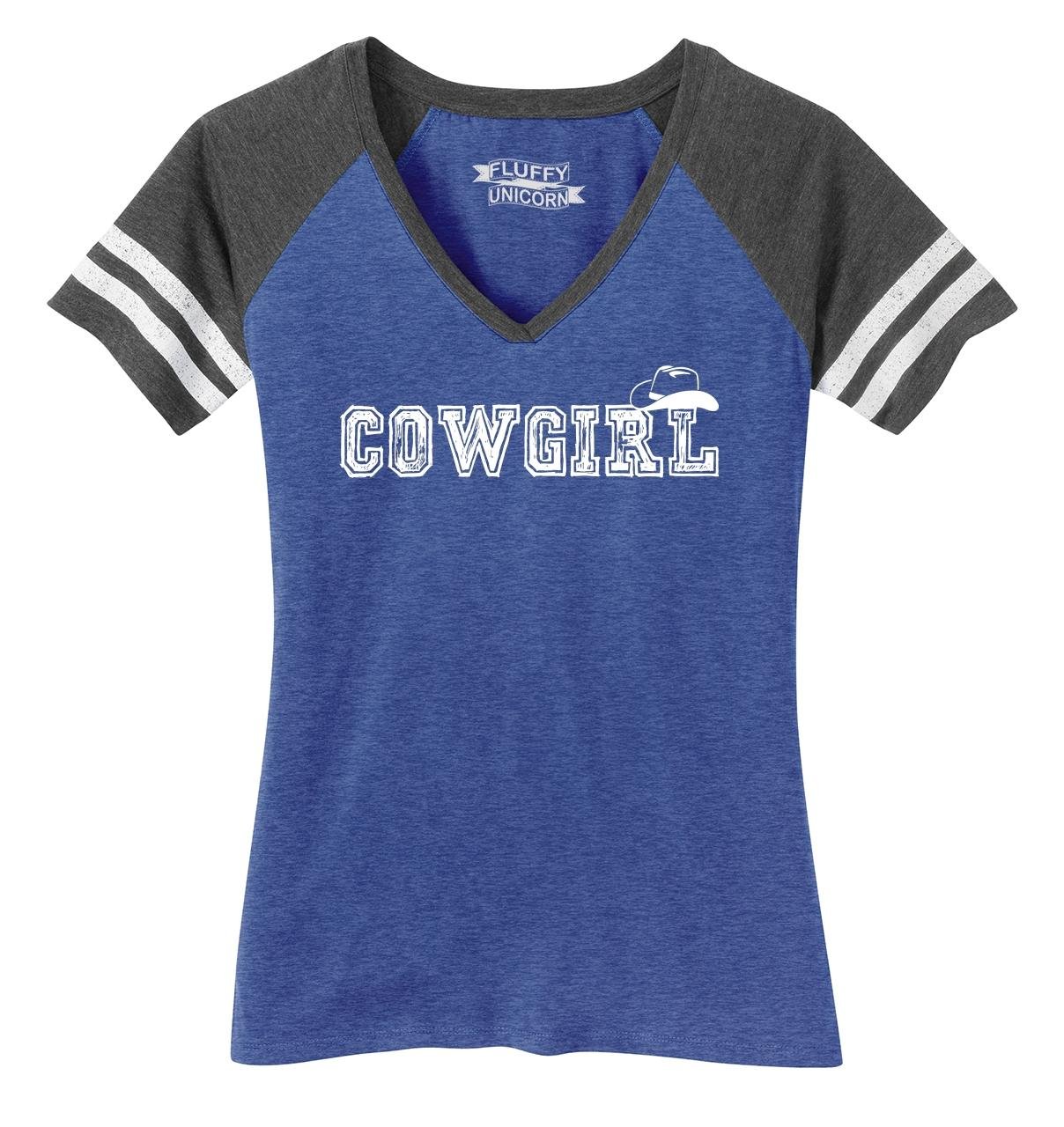 Funny Cowgirl T-Shirt for Women - Cute Western Southern V-Neck Tee for Country Music Fans & Rodeo Events