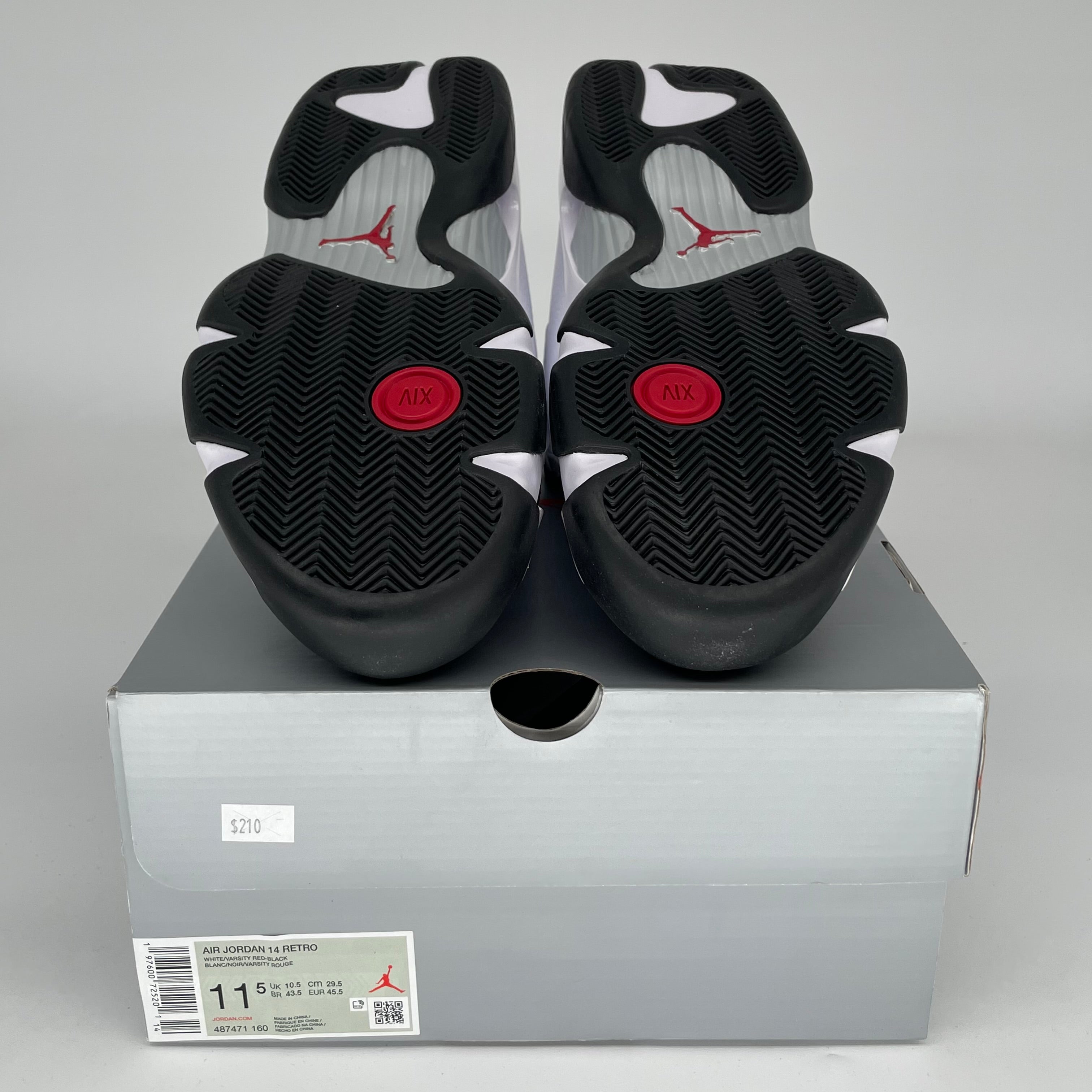 AIR JORDAN 14 Retro Black Toe Men's Basketball Shoes Size 11.5 - Style 487471-160 | Perfect for Streetwear, Sneaker Collecting & Basketball Games