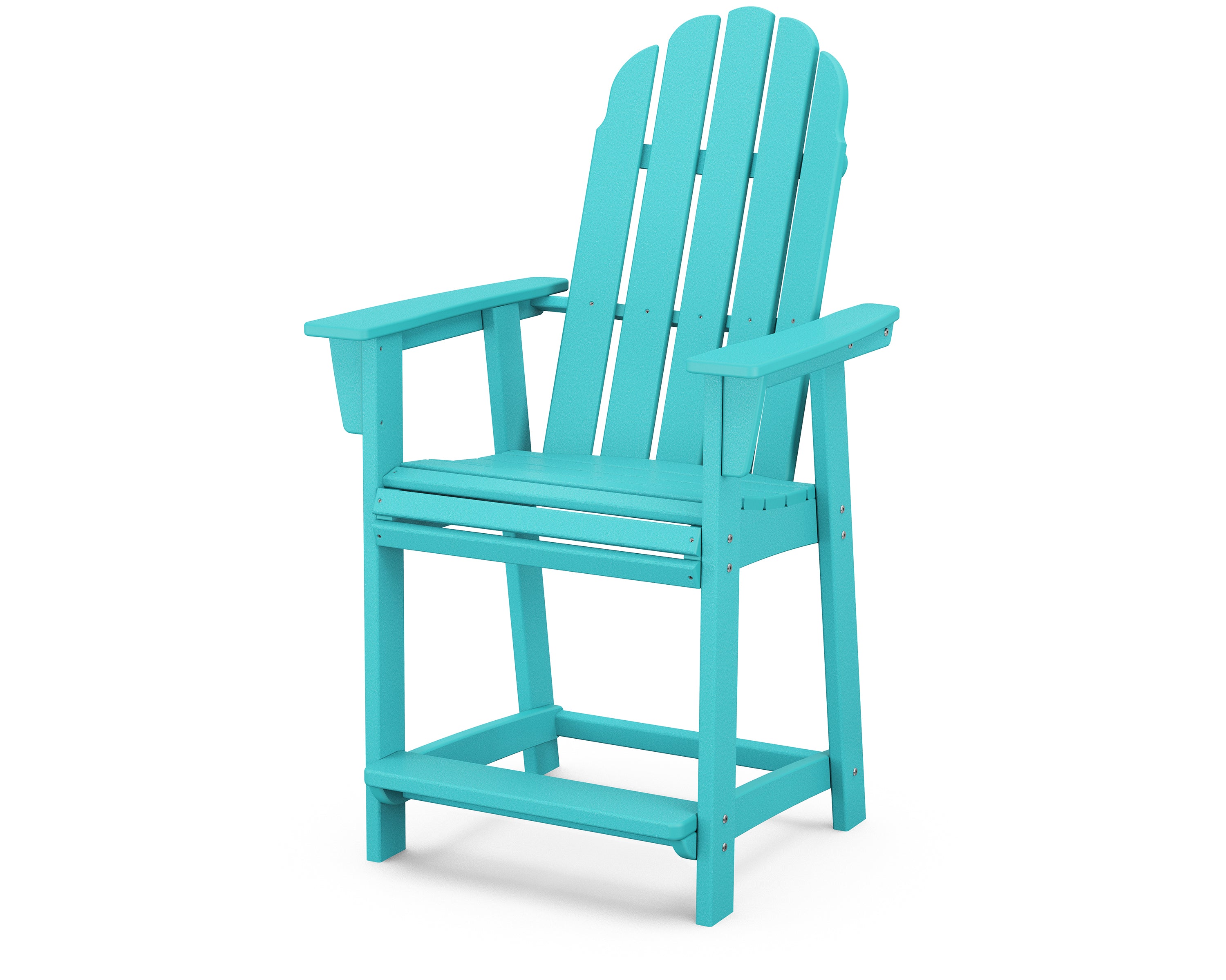 POLYWOOD Vineyard Curveback Adirondack Counter Height Chair - Outdoor Bar Stool for Patio, Deck, Poolside & Garden - Weather-Resistant & Durable