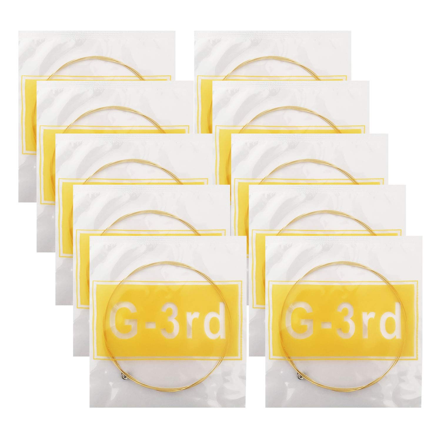Premium Acoustic Guitar G Strings - Light Tension, Corrosion-Resistant Brass for Bright Balanced Tone (10-Pack) | Perfect for Folk, Country & Fingerstyle Playing