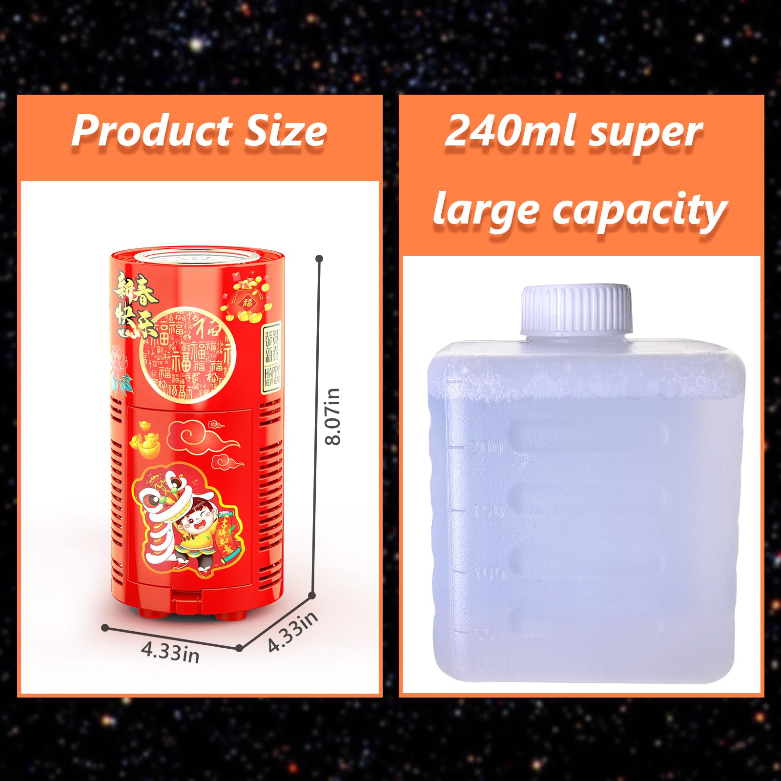 Portable Automatic Bubble Machine with LED Lights & Music - 240ml Bubble Solution Included - Fun Bubble Maker Toy for Kids Outdoor Play, Birthday Parties, Weddings & Christmas Celebrations