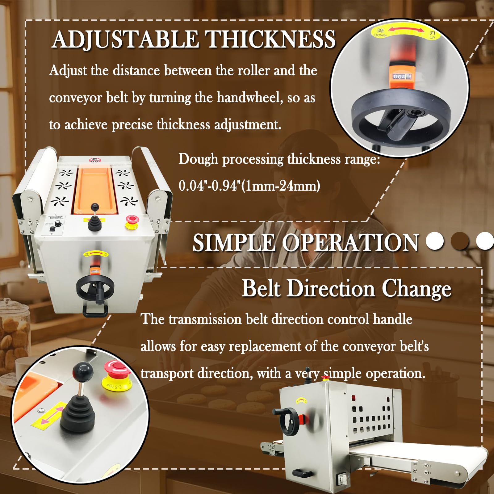 Stainless Steel Mini Dough Sheeter Machine 49