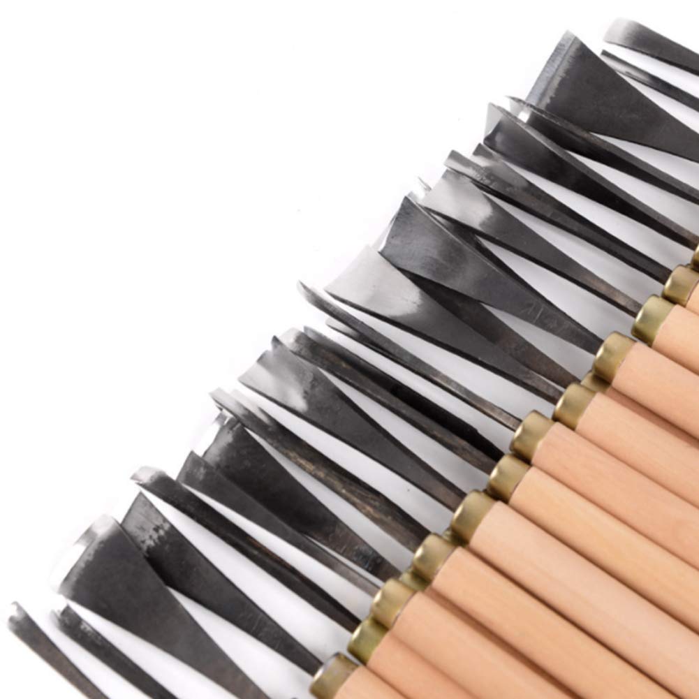 Professional Wood Carving Tools Set - 31 Pcs Woodworking Carving Knife Kit with Storage Case for DIY Sculpture, Wood Crafts & Furniture Making - Perfect for Beginners & Expert Carpenters