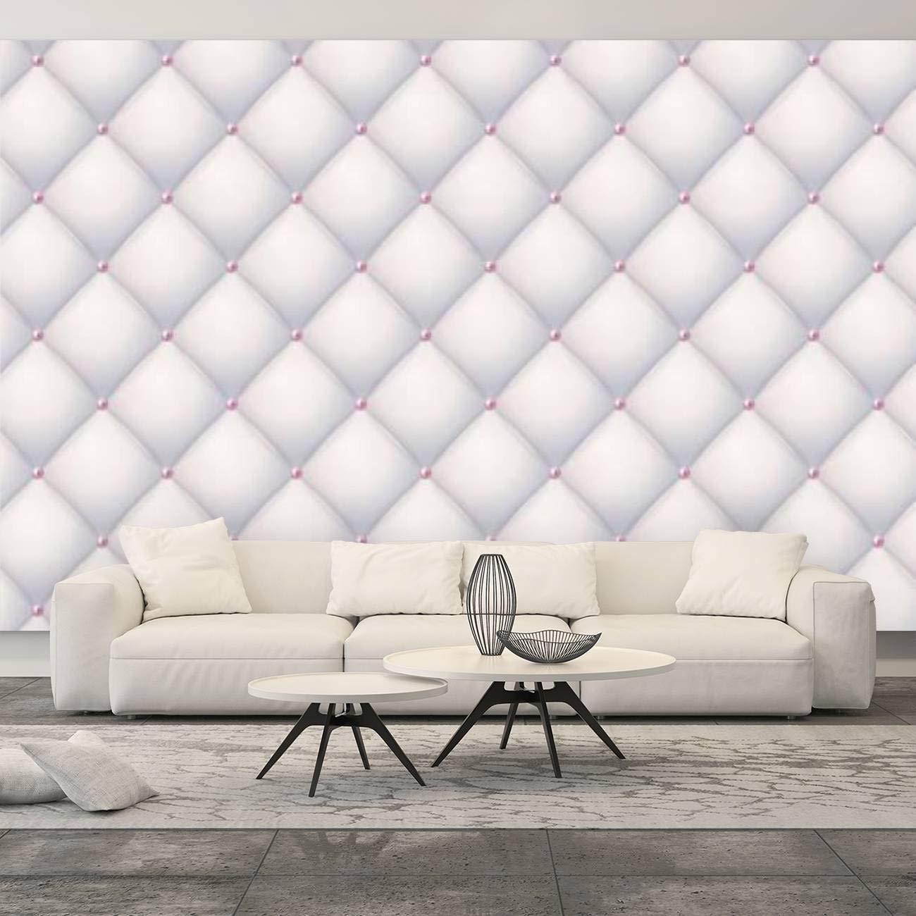 Blue Leather Texture Abstract Vector Upholstery Canvas Print - Peel & Stick Self-Adhesive Wall Mural & Removable Wallpaper for Bedroom, Living Room & Home Decor - Large Wall Decal Sticker for Stylish Interior Design