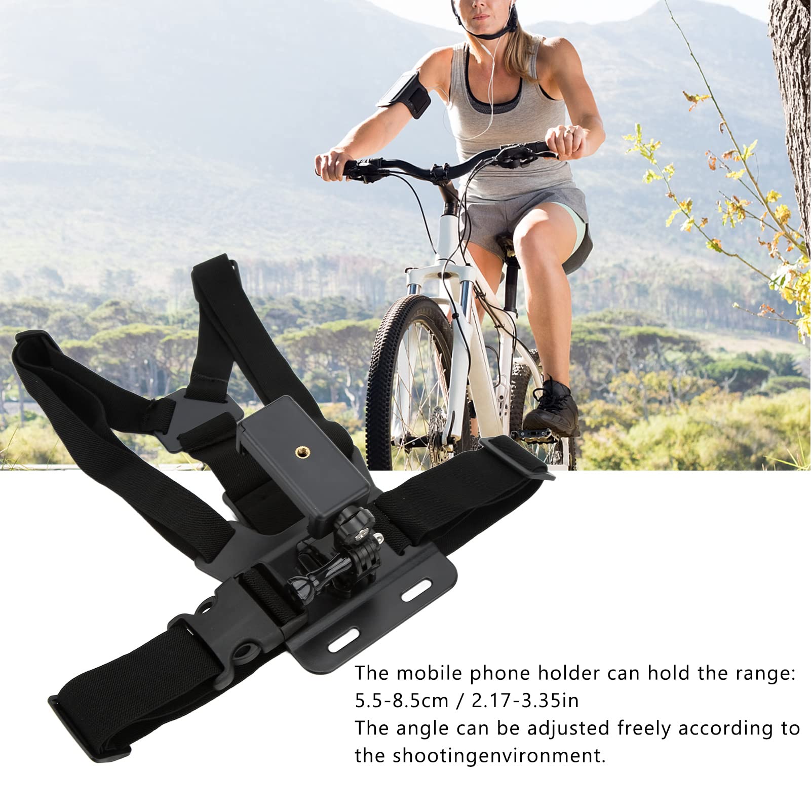 Adjustable Phone Chest Mount Harness for POV Action Camera & Smartphone - Compatible with iPhone, Samsung, GoPro - Perfect for Hiking, Cycling, Vlogging & Hands-Free Recording