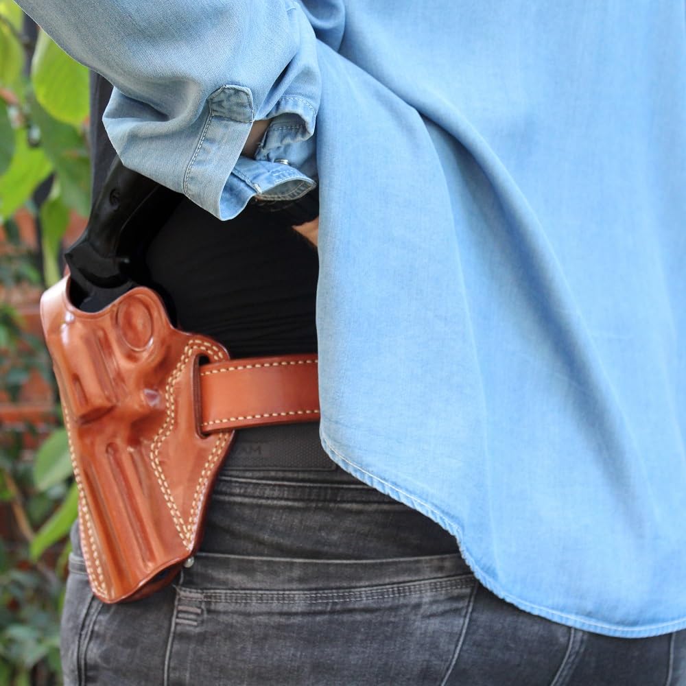 Premium Leather OWB Pancake Holster with Thumb Break - Fits Ruger GP-100 .357 Magnum 4.20