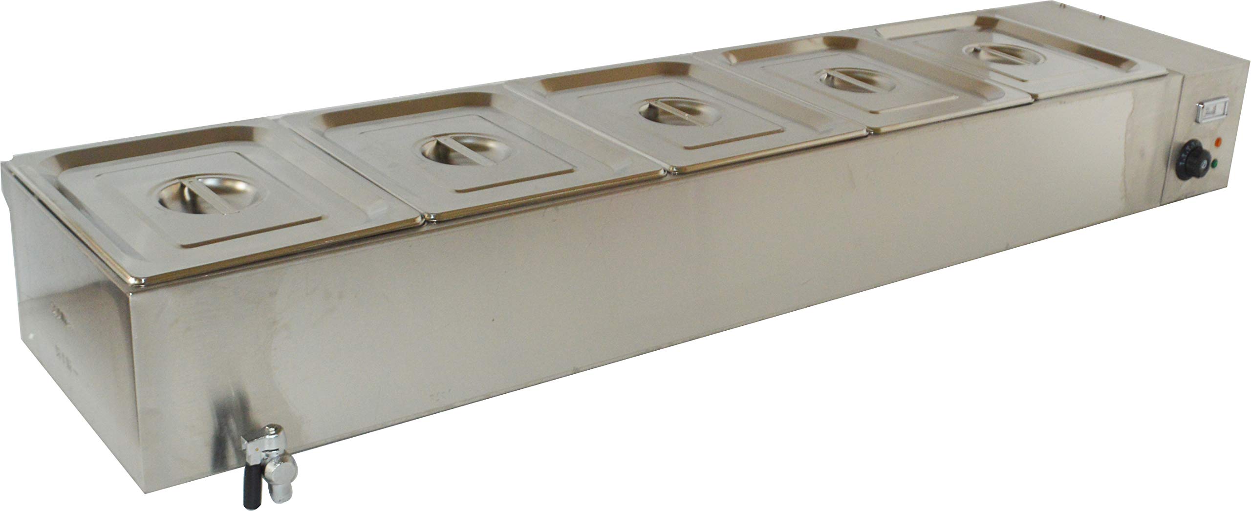 INTBUYING 5-Piece Deep Basin Food Warmer Set with Temperature Display - Perfect for Buffets, Catering, and Home Kitchen Use
