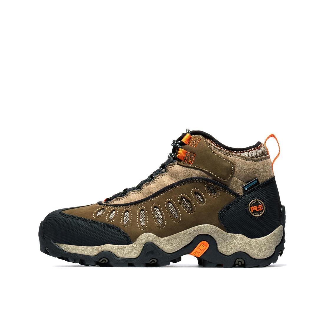 Mudslinger Steel Toe Waterproof Work Boots for Men - Brown Safety Shoes for Construction, Hiking & Outdoor Work | Slip Resistant & Comfortable