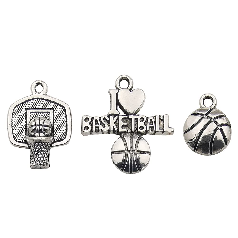 70PCS Basketball Charms for Jewelry Making - Sport Pendants for Necklace & Bracelet DIY - Perfect for Basketball Fans & Crafters