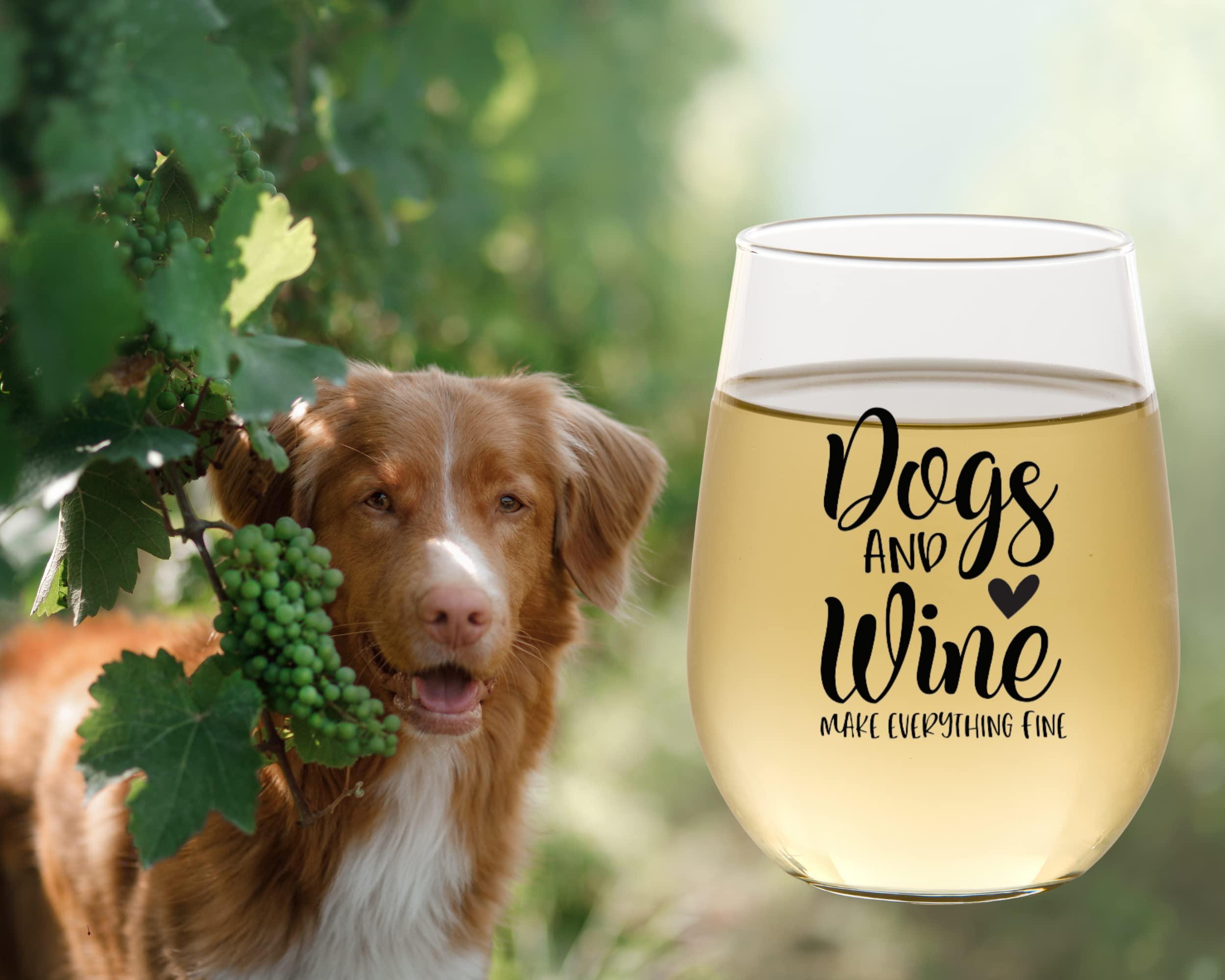 Funny Dog Mom Wine Glass and Coffee Mug Gift Set - Best Gifts for Dog Lovers, Women, Friends - Perfect for Mother's Day, Birthday, Christmas Stocking Stuffers - Printed in USA - Great for Parties, Home Decor, Pet Owner Appreciation