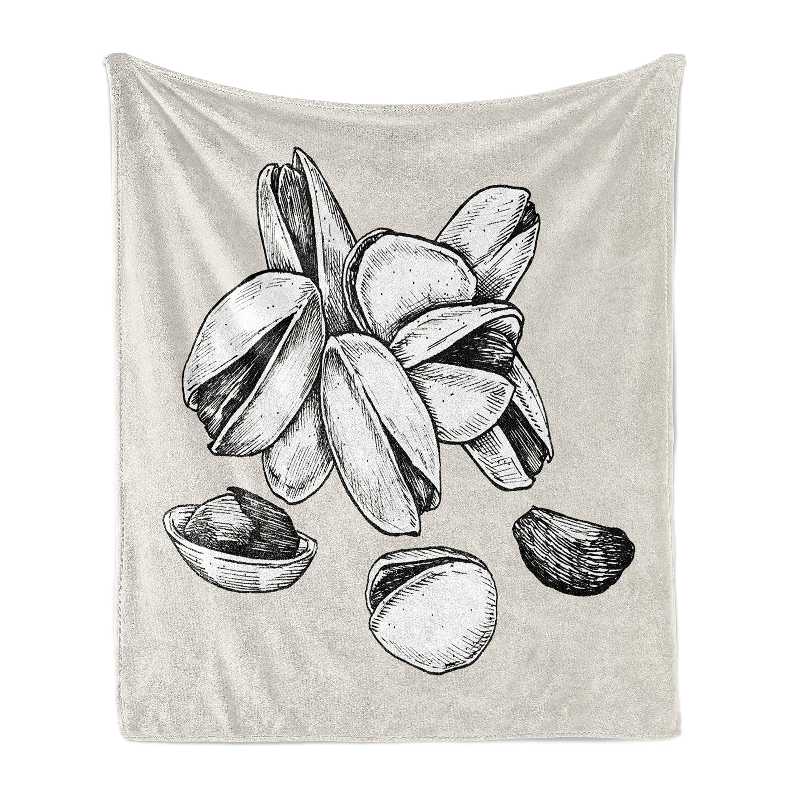 Ambesonne Charcoal Grey Flannel Fleece Throw Blanket 50