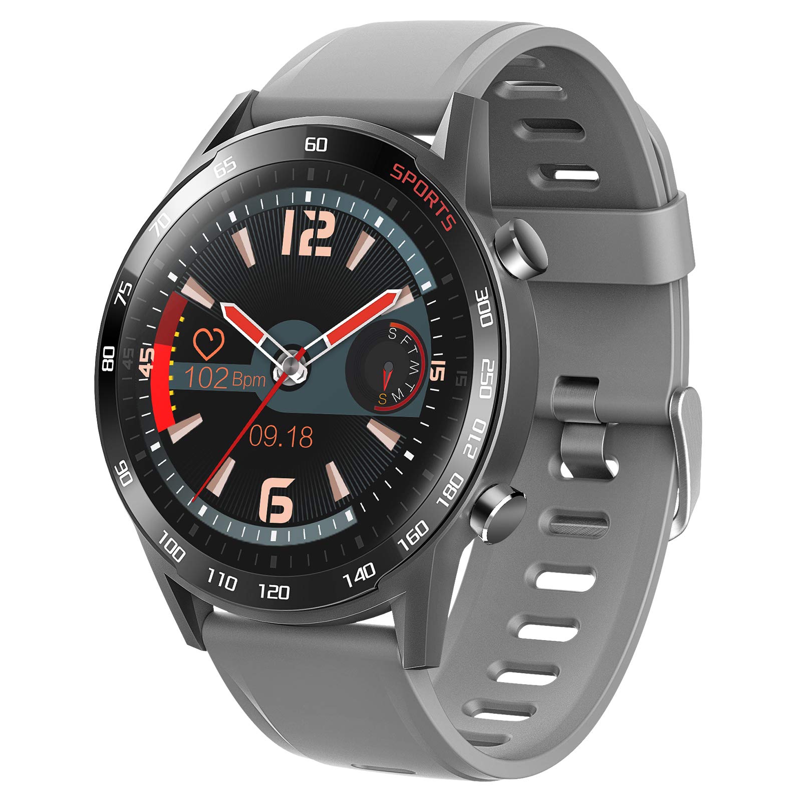 TCXSSL Sport Smart Watch with Temperature Measurement - Fitness Tracker for Heart Rate, Blood Pressure, Sleep & Calorie Monitoring - Step Counter for Android/iOS - Perfect for Running, Gym Workouts & Daily Activity Tracking (Black)