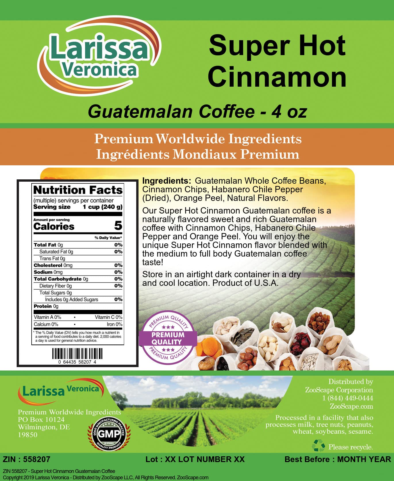 Premium Guatemalan Cinnamon Flavored Whole Coffee Beans - Gourmet Naturally Flavored, 4 oz - Perfect for Home Brewing, Office Coffee Break & Gift Giving