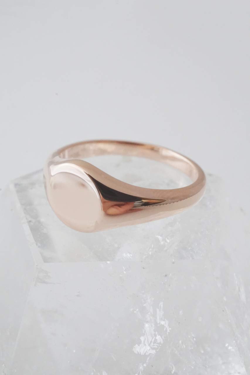 Honeycat Signet Ring for Women - Minimalist & Delicate Gold, Rose Gold or Silver Jewelry - Perfect for Everyday Wear, Gift Giving & Special Occasions