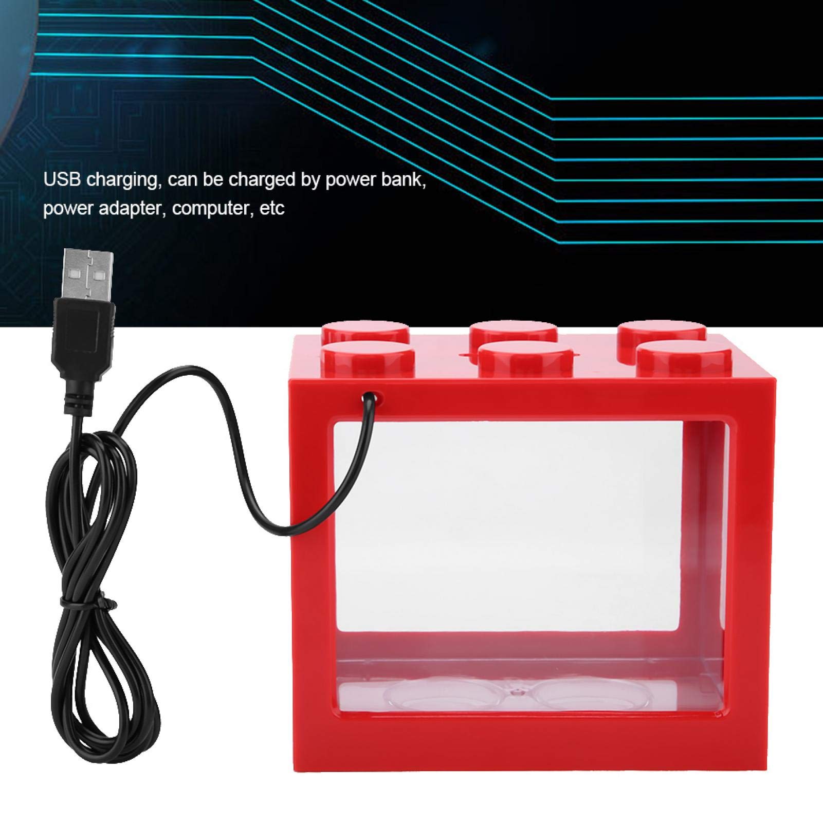 Mini Aquarium for Office - Small Decorative Fish Tank with LED Light, Perfect for Desk Decor, Home & Office Relaxation