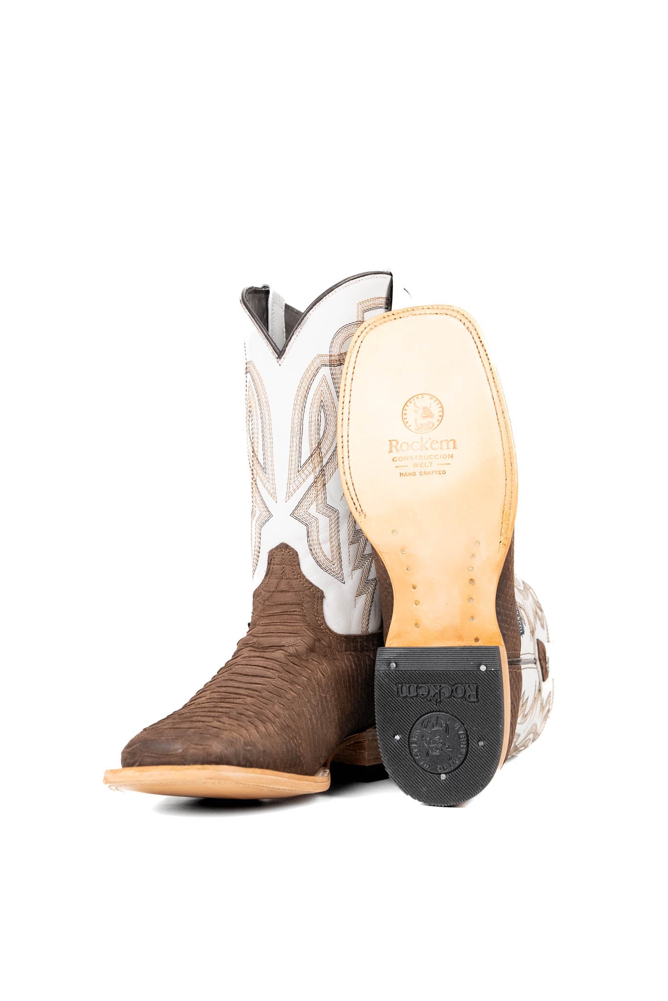 Renegade Python Square Toe Cowboy Boots for Men - Western Style Leather Boots with Exotic Snake Skin Design - Perfect for Rodeo, Country Dancing & Outdoor Adventures