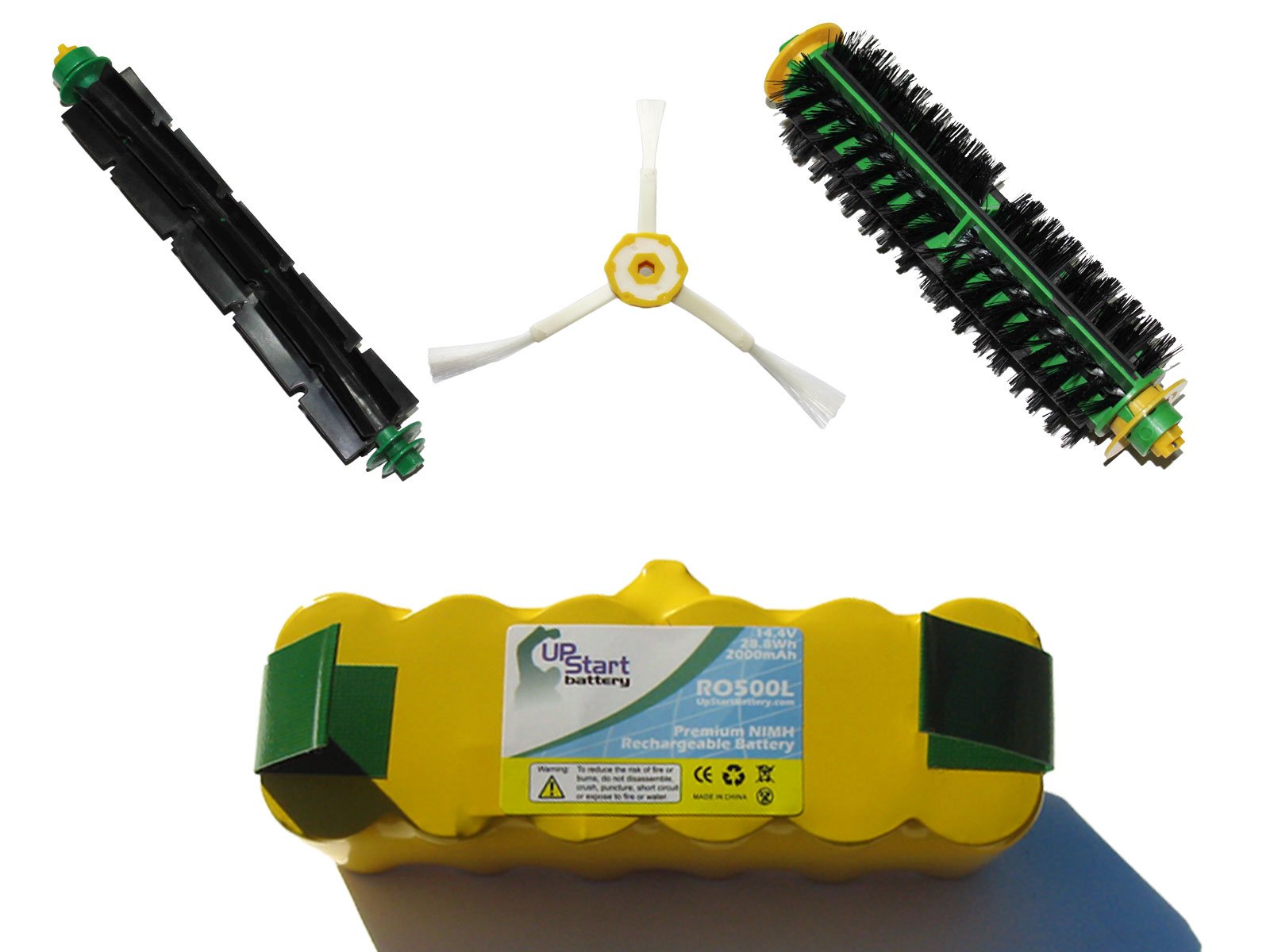 iRobot Roomba 611 Replacement Parts Kit - Genuine AeroVac Battery, Bristle Brush, Flexible Beater Brush & 3-Arm Side Brush - Compatible with Roomba 600 Series - Perfect for Home Cleaning & Maintenance