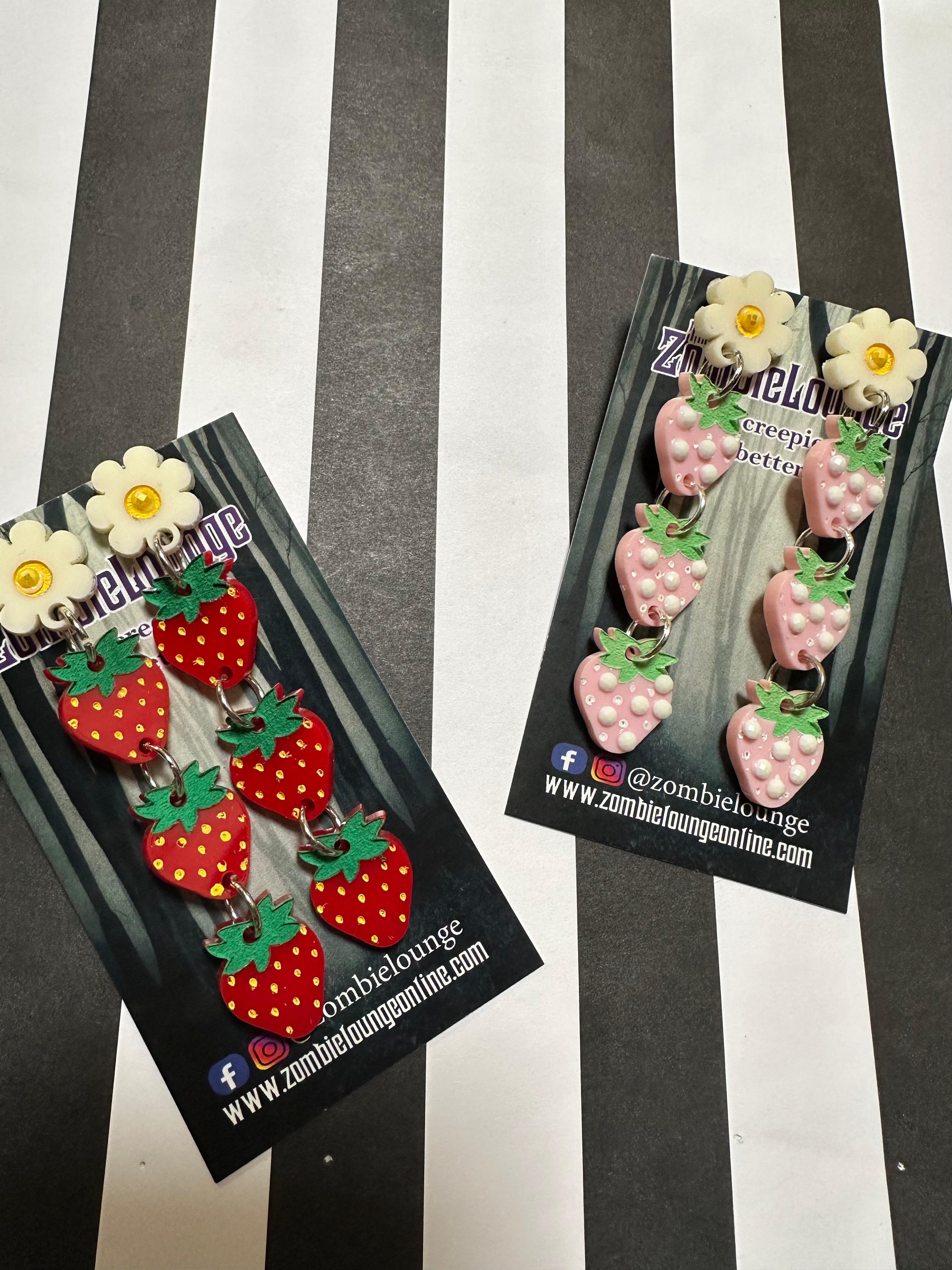 Strawberry Earrings for Women - Cute Dainty Fruit Stud Earrings - Perfect for Summer, Valentine's Day & Everyday Wear