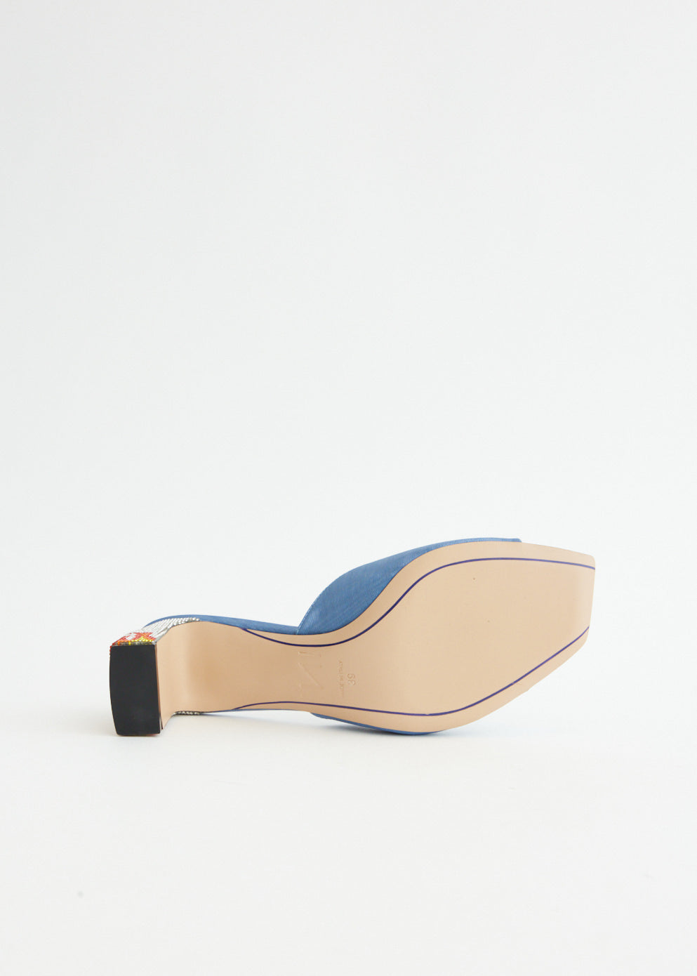 Stylish Ade Grosgrain Moire Denim Mules - Comfortable Slip-On Shoes for Women | Perfect for Casual Outings, Beach Walks & Summer Fashion