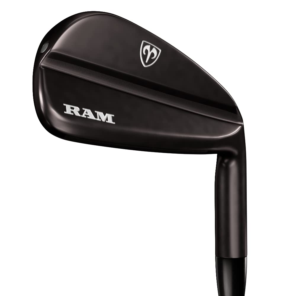 Ram Golf FX77 不锈钢球员距离黑色铁杆套装，右手男士，适合中低差点球员提升球场表现