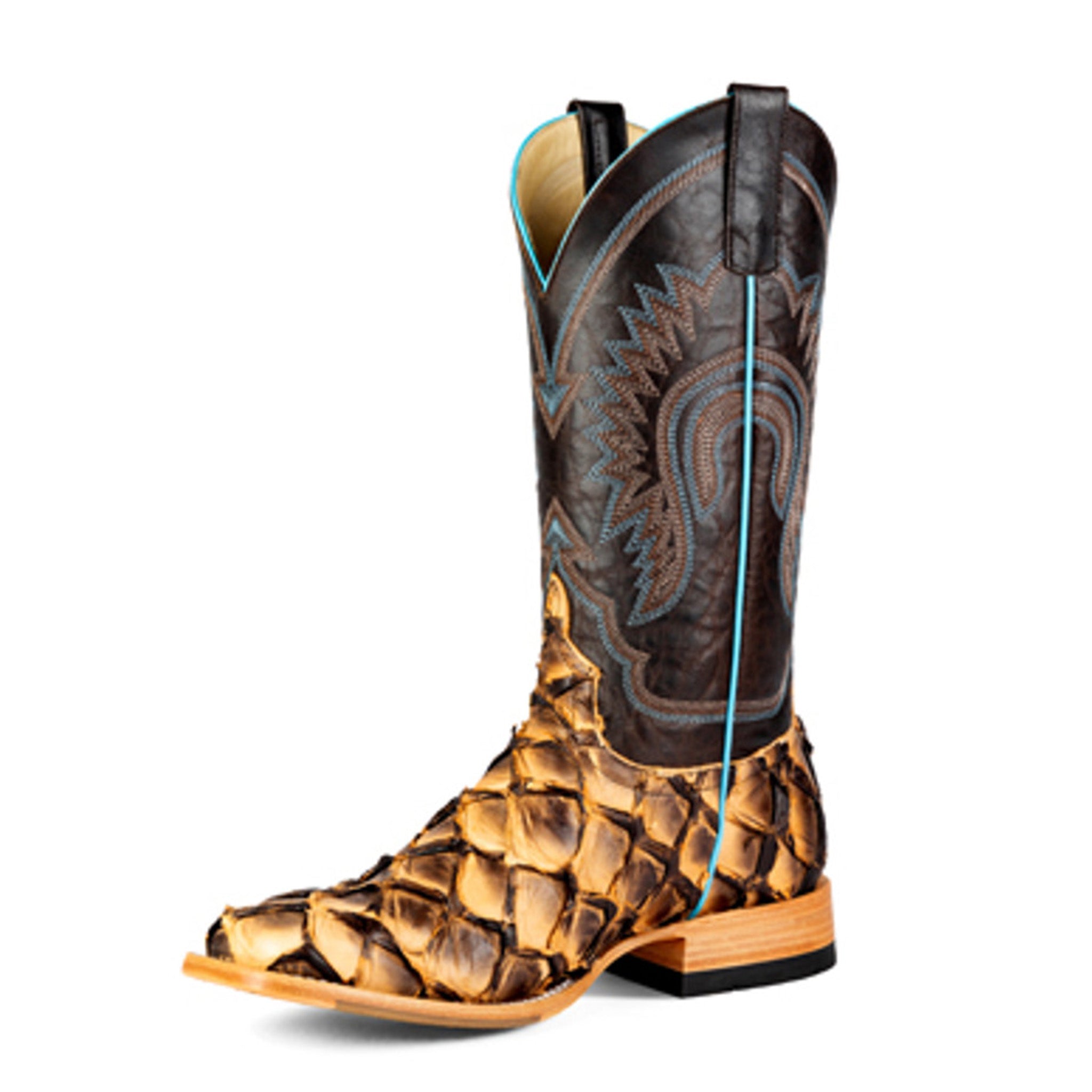 Anderson Bean Men's Beige Toast Big Bass Boots - Western Cowboy Boots for Men, Comfortable Leather Work Boots with Durable Sole - Perfect for Country Dancing, Rodeo & Outdoor Adventures