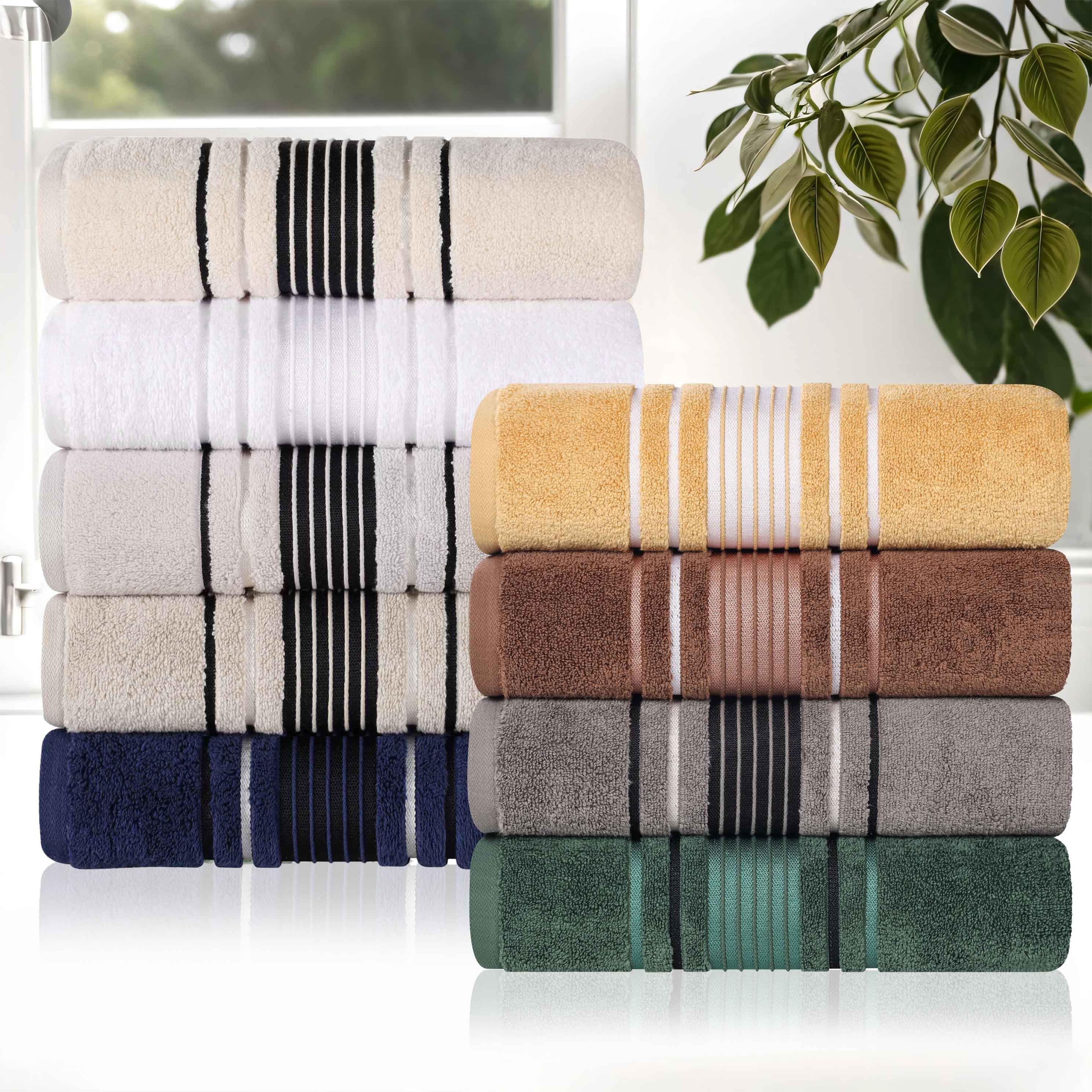 Premium 6-Piece Sadie Zero Twist Cotton Towel Set - Solid & Jacquard Floral Design | Ultra Soft & Absorbent Bath Towels for Spa, Hotel & Luxury Home Use