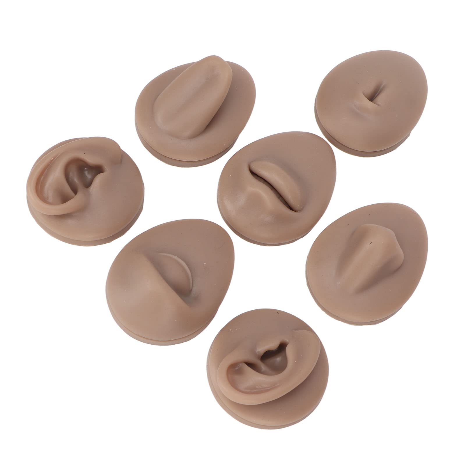 Professional Dark Skin Silicone Anatomy Model - Realistic Ear, Eye, Nose, Mouth, Tongue & Belly Button for Medical Training, Acupuncture Practice & Massage Therapy - Ideal for Students, Professionals & Classroom Demonstrations