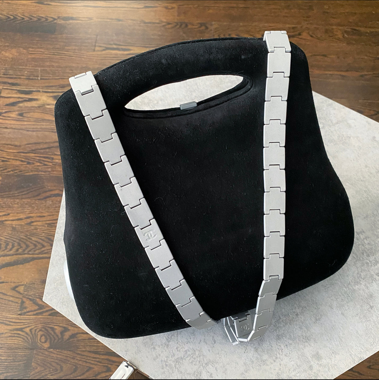 Chanel Black Suede 2005 Millenium Hip Bag - Vintage Designer Crossbody Purse for Women, Perfect for Night Out & Special Occasions