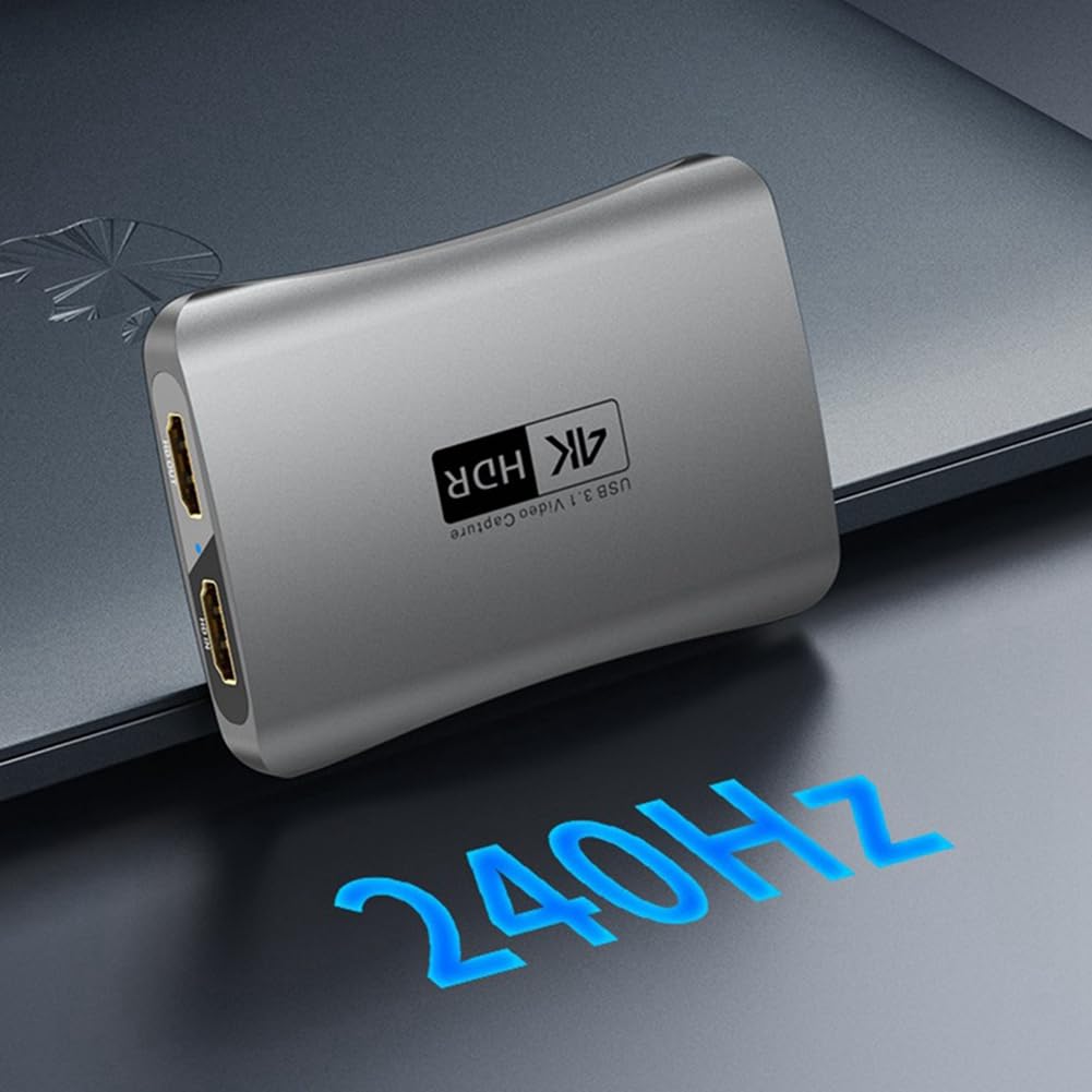 Zabeto HD Video Capture Card for Laptop & Phone - Live Streaming & Recording (Silver Gray)