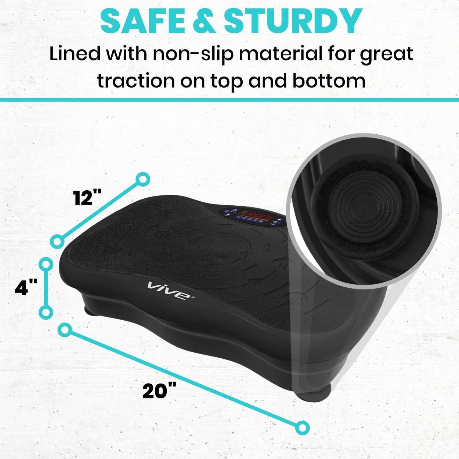 Vive Vibration Plate Exercise Machine with Resistance Bands - Full Body Workout Platform for Lymphatic Drainage, Muscle Toning, Weight Loss & Recovery - Perfect for Home Gym, Fitness & Wellness Routines