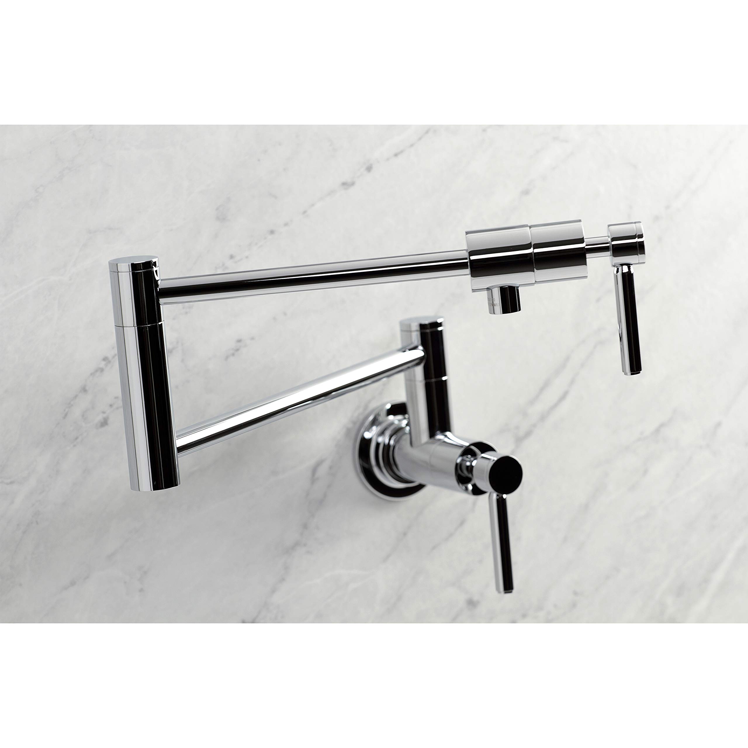 Kingston Brass KS4101DL Concord Wall Mount Pot Filler Faucet - Polished Chrome Finish - Ideal for Kitchen, Cooking & Filling Large Pots Easily
