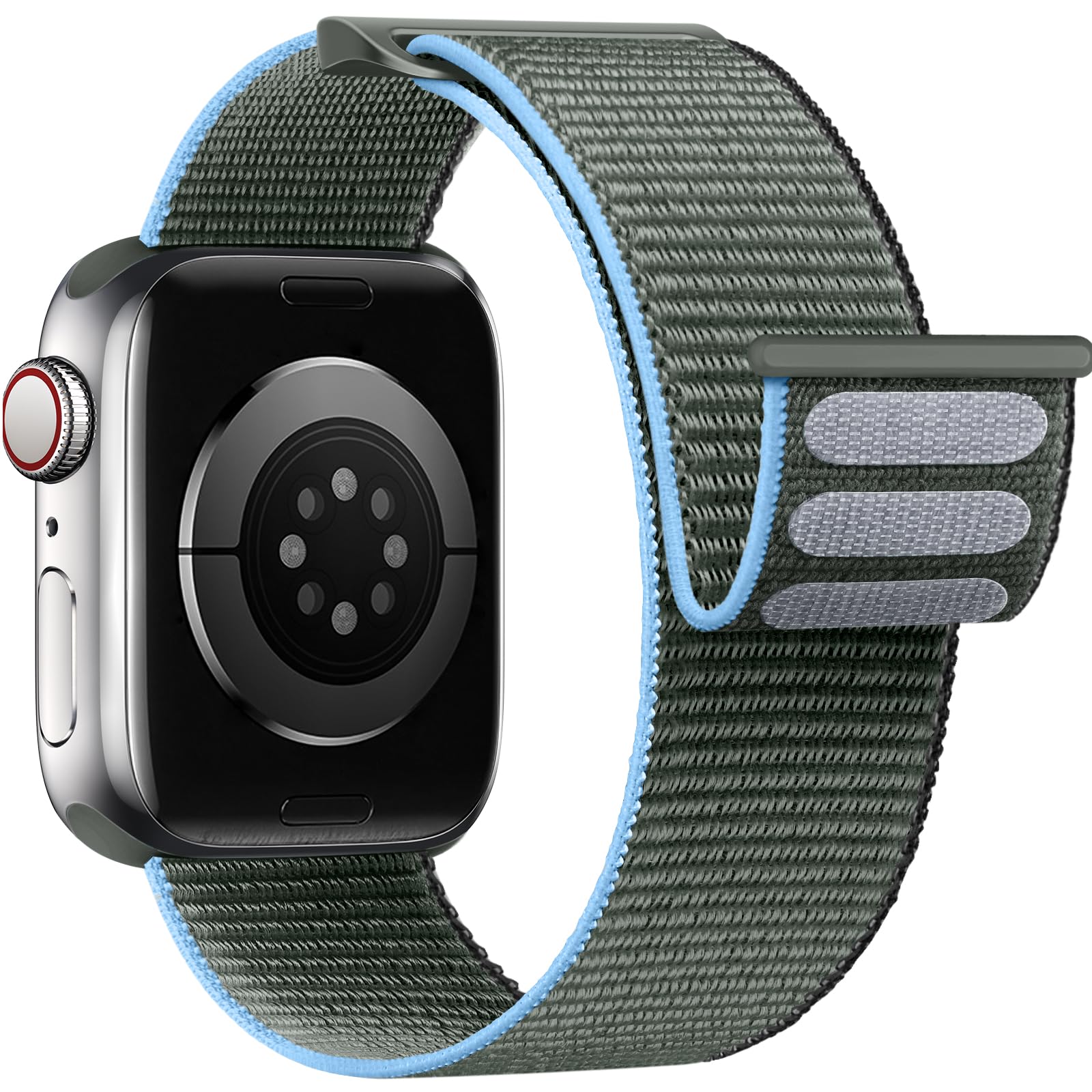 Yoohoo Upgraded Soft Nylon Replacement Watch Band Compatible with Apple Watch 38mm 40mm 41mm 42mm (Series 10/9/8/7/6/5/4/3/2/1/SE) - Dark Olive Strap for Women & Men | Perfect for Workout, Running, Hiking & Daily Wear