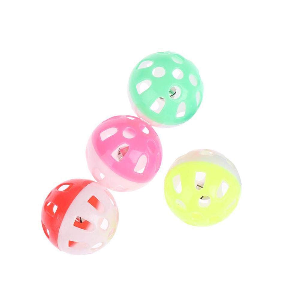 WAGA 1-Pack Assorted Color Pet Toys - Bell Ball with Rattle Sound for Dogs & Cats - Durable Plastic Interactive Play Toy for Puppies & Kittens - Perfect for Indoor Play, Training & Bonding Time
