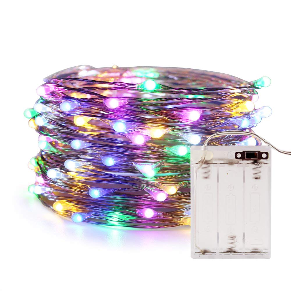 ANJAYLIA 10Ft Fairy Lights - 30 LED Multi-Color String Lights with Battery for Party, Home, Festival & Valentine's Day Decor - RGB Indoor/Outdoor Lighting for Bedroom, Garden, Wedding & Christmas Decorations