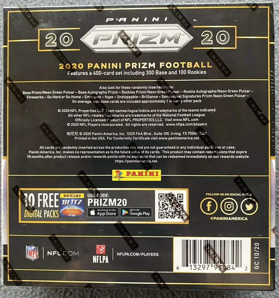 2020 Panini Prizm NFL Football MEGA Box - 40 Trading Cards per Box with 1 Guaranteed Autograph - Perfect for Collectors, Fantasy Football Fans & Sports Memorabilia Enthusiasts