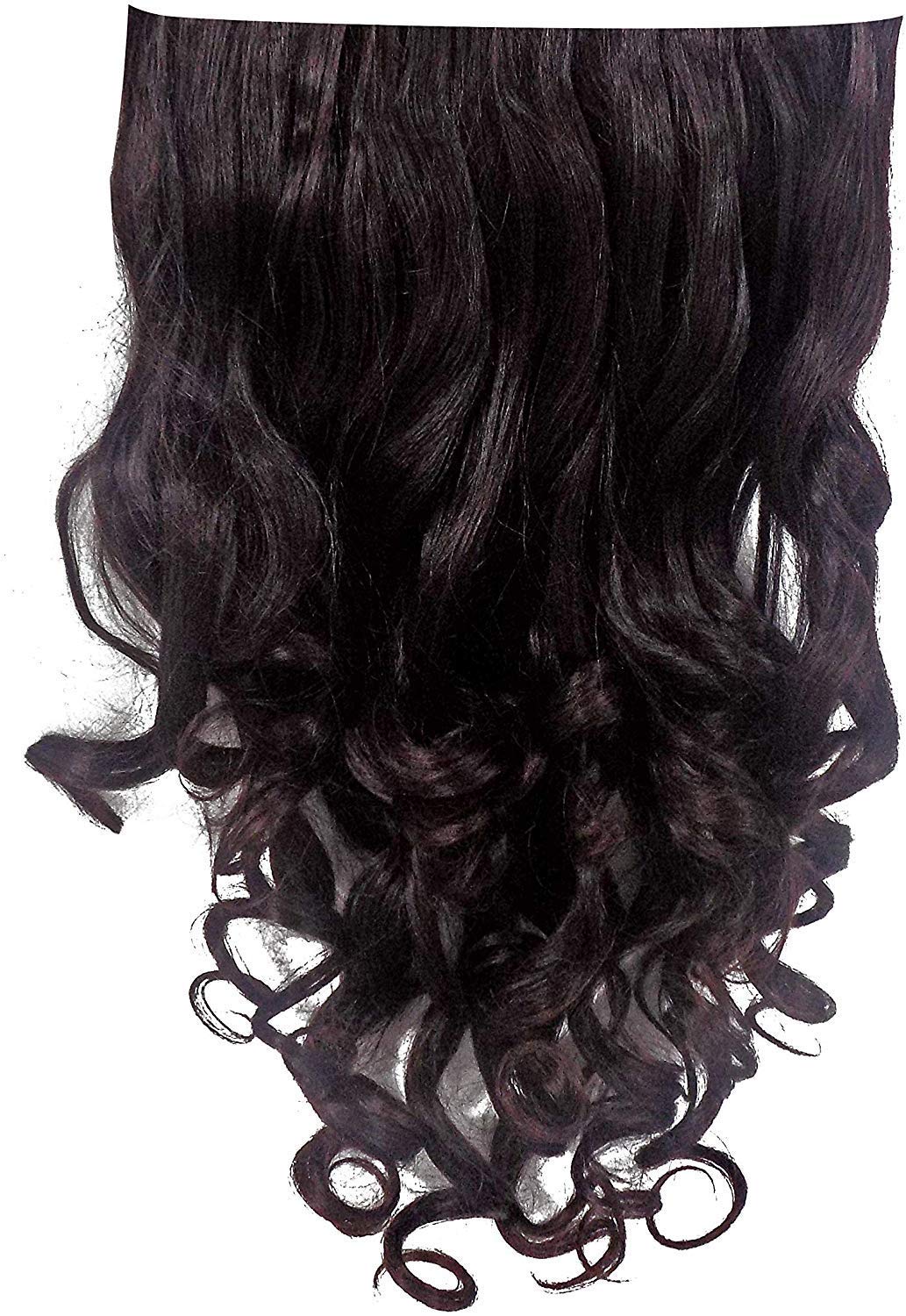 Glan 5 Clips Curly Wavy Synthetic Hair Extensions - 30g Voluminous Thick Natural Black/Brown Hairpiece for Women & Girls | Perfect for Daily Styling, Cosplay & Special Occasions