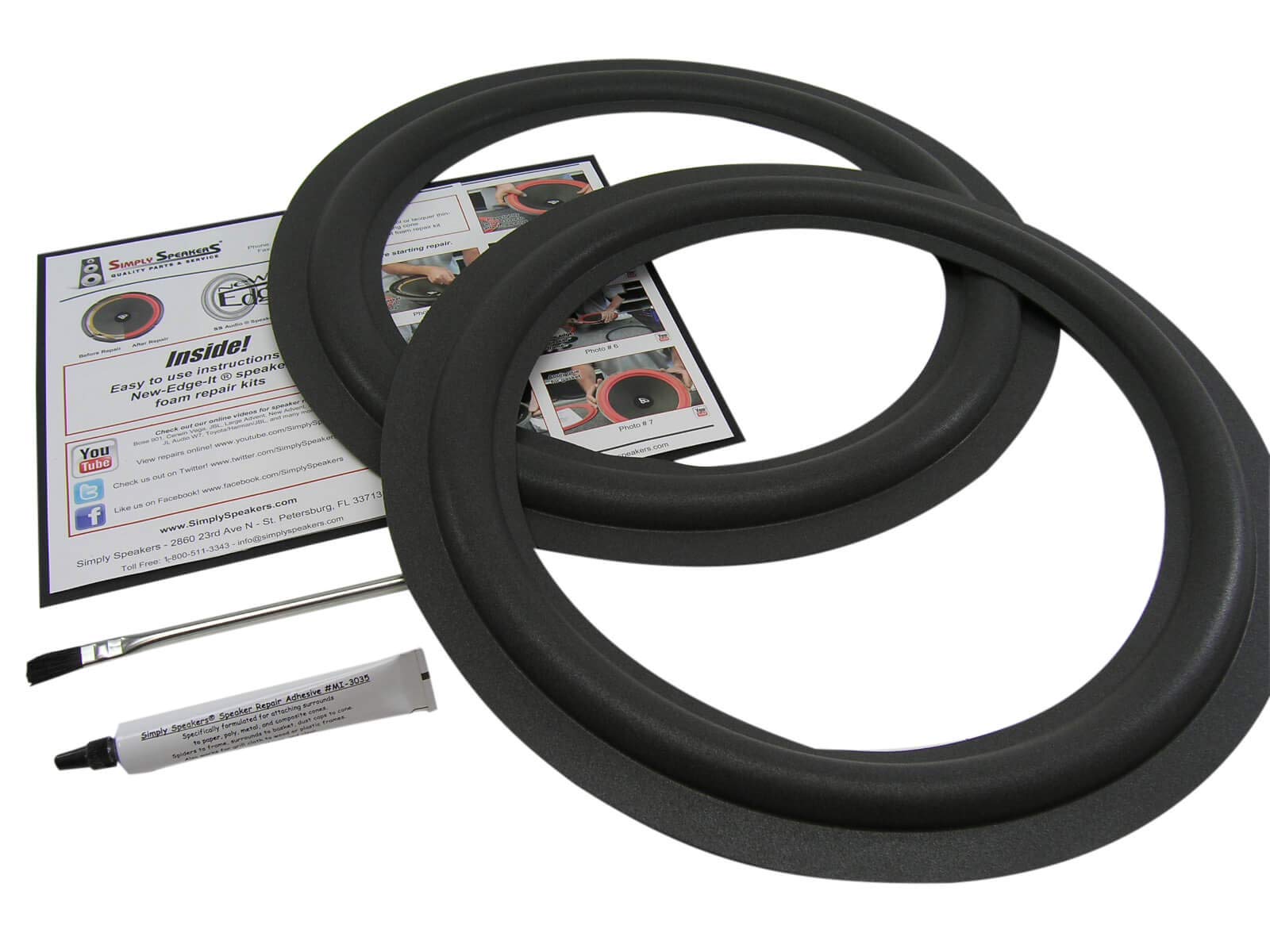 JL Audio 15 Inch Foam Speaker Repair Kit for 15W3 11-1/2 Inch Cone - Older Version FSK-15M (Pair) - Ideal for Car Audio and Home Theater Systems